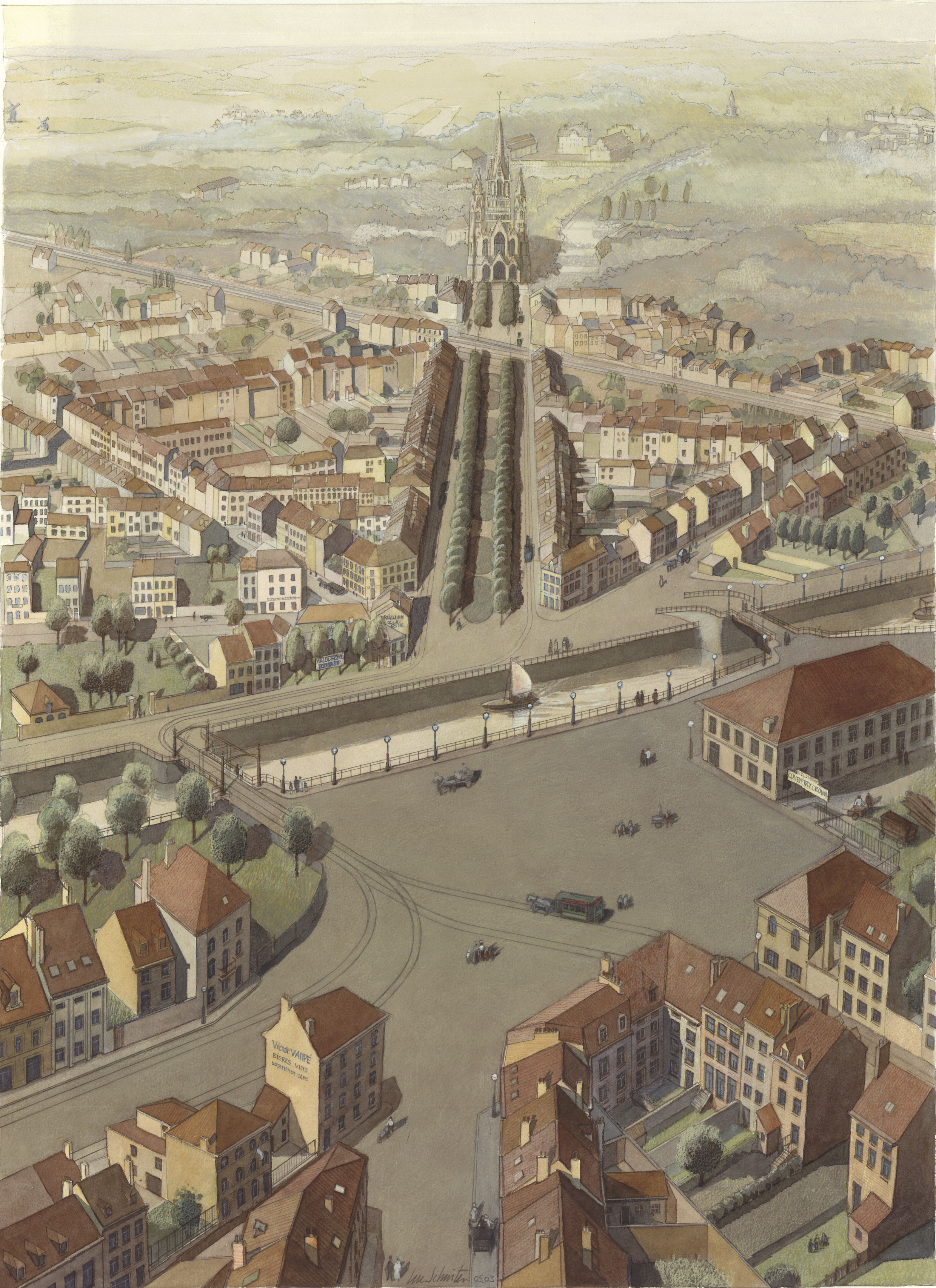 Vue de Laeken en 1900