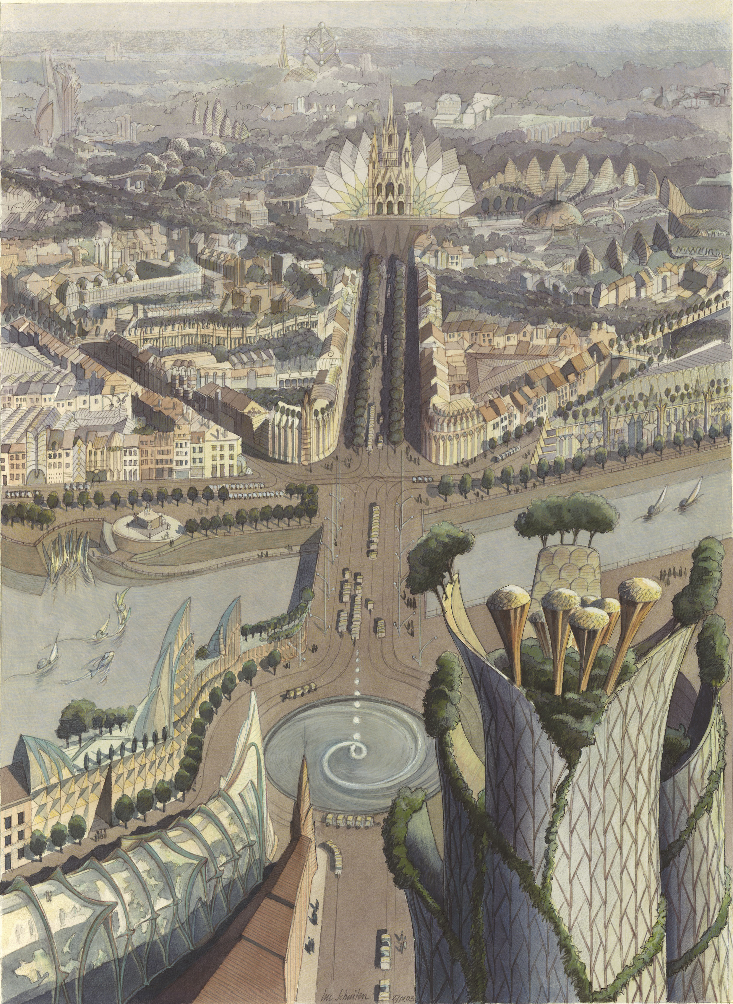 Vue de Laeken en 2100