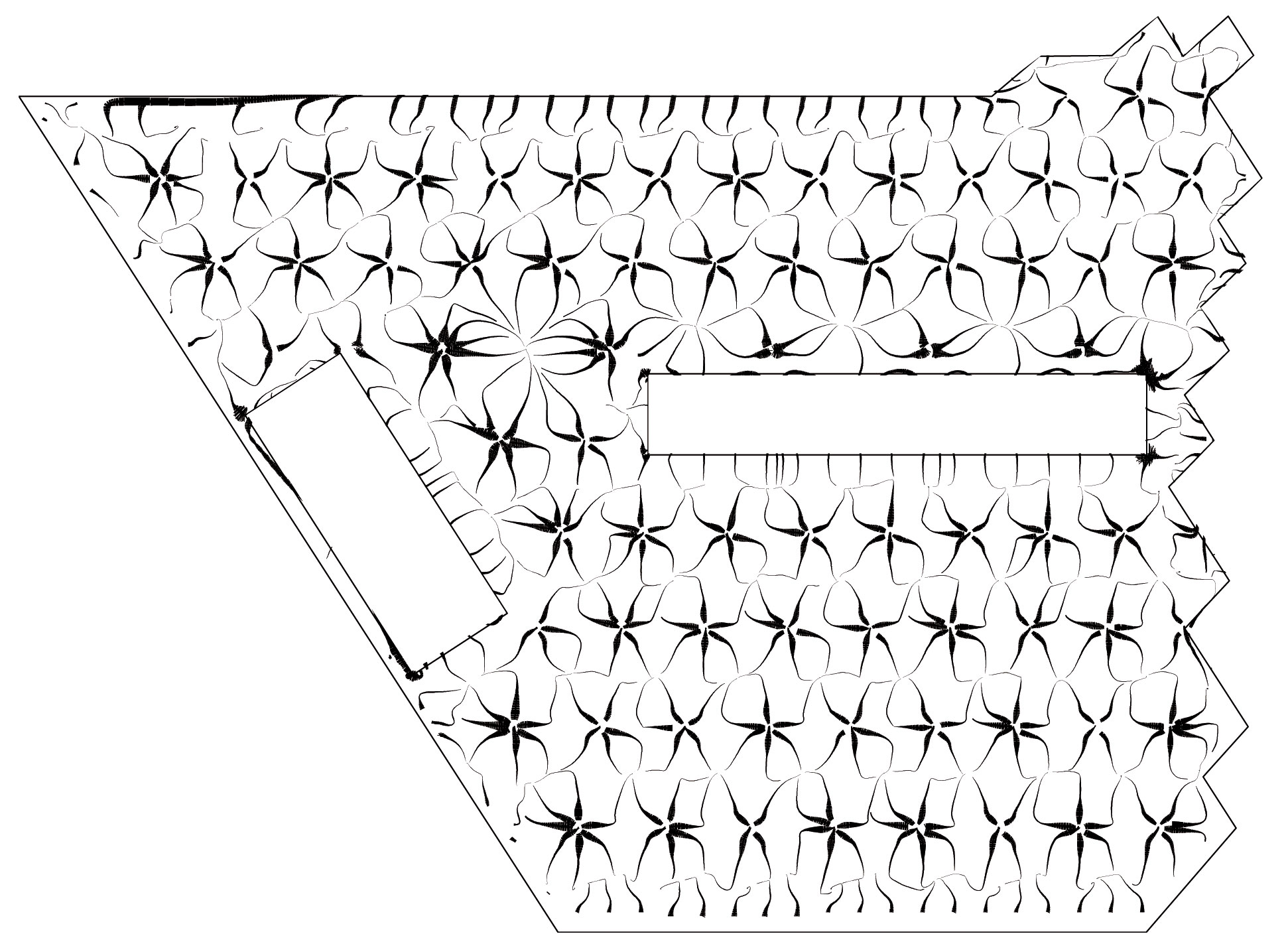 Fig. 3?: Champs de cisaillement avec suppression d’une colonne au-dessus de la piazetta