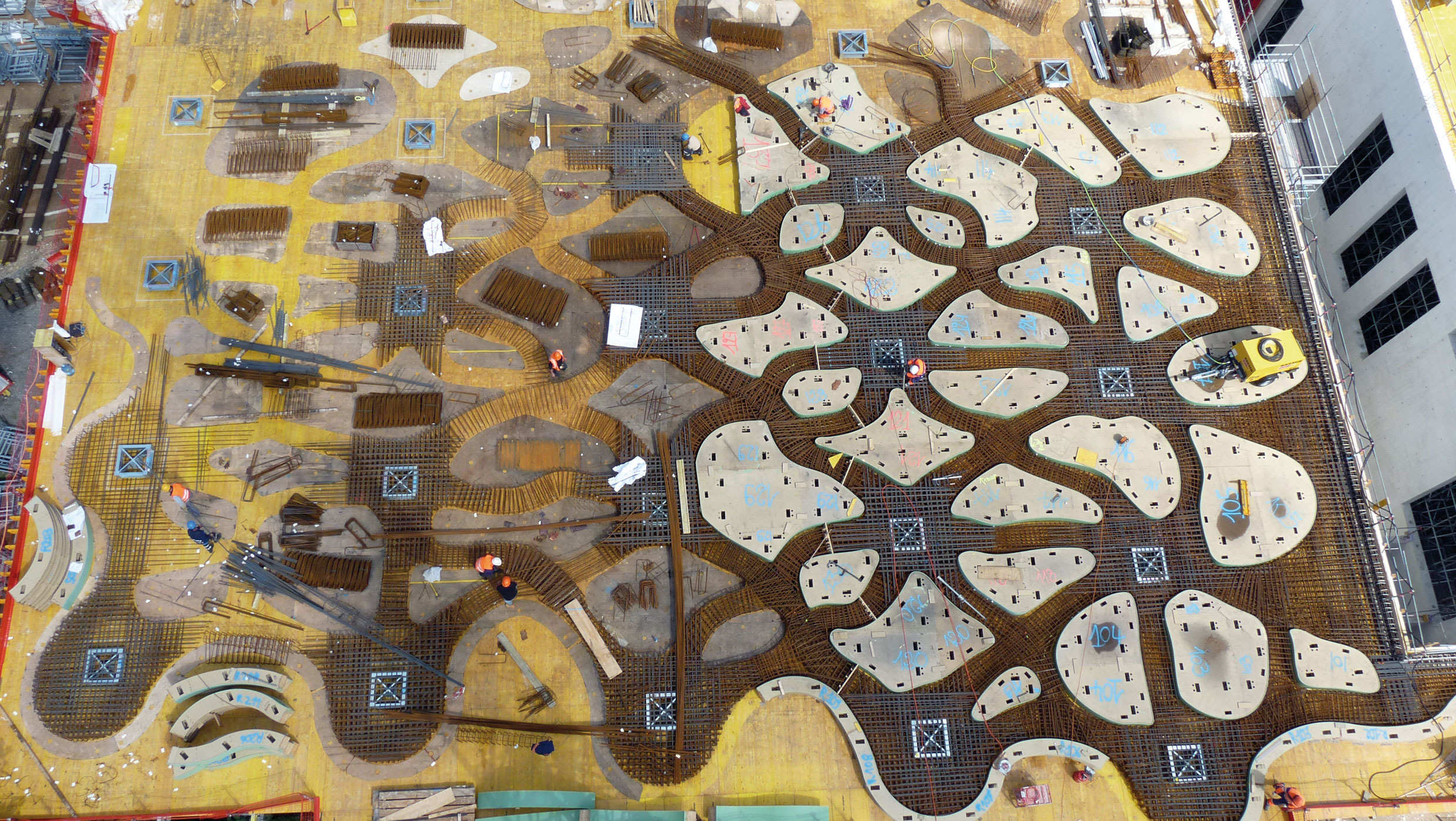 Fig. 5?: Armature de la canopée disposée au sein des mannequins