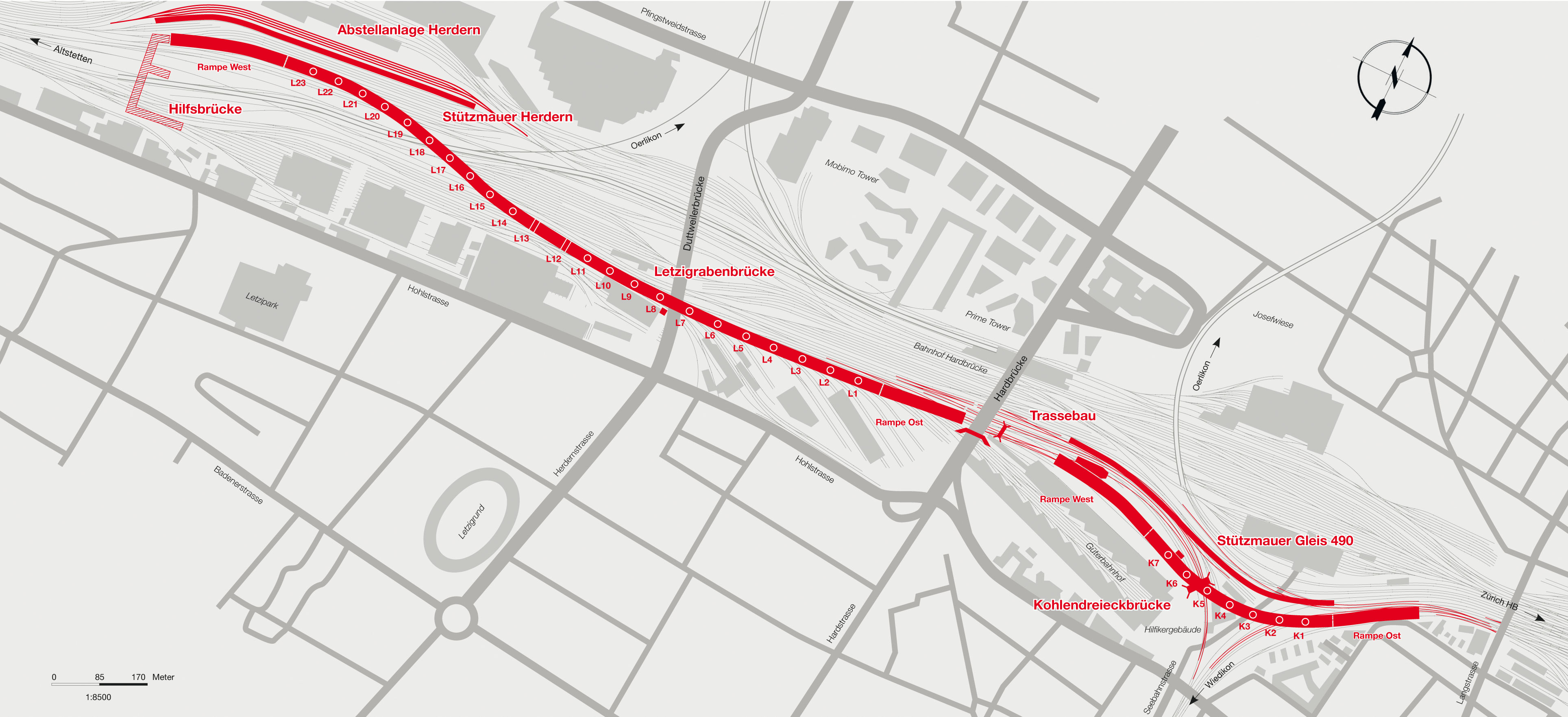 Plan de situation des ponts