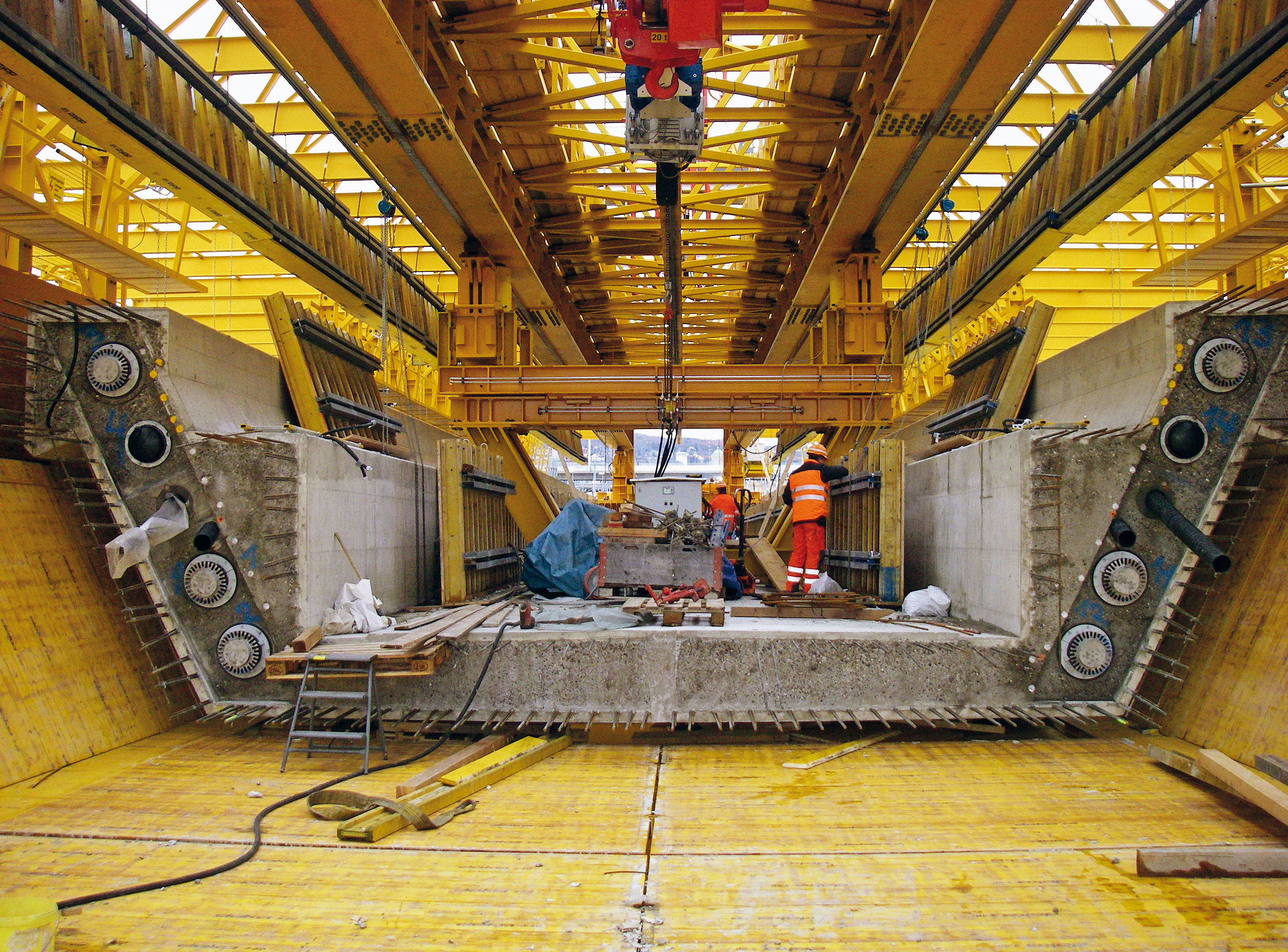 Construction du tablier du Letzigrabenbrücke