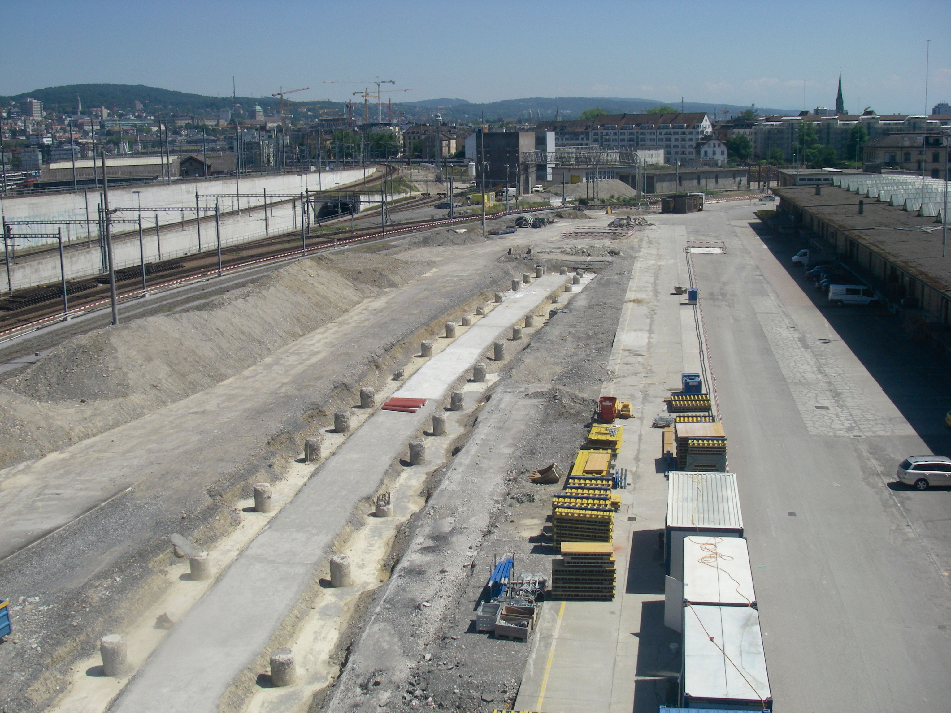 Pieux de fondation rampe ouest Kohlendreieckbrücke
