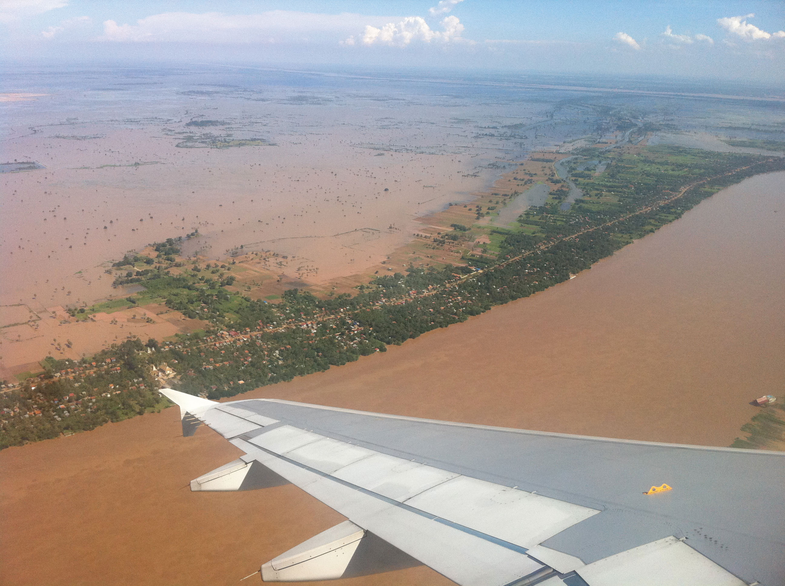 Débordement du Mékong pendant la mousson à proximité de Phnom Penh