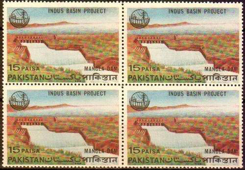 imbres édités avec le barrage de Mangla au nord du Pakistan