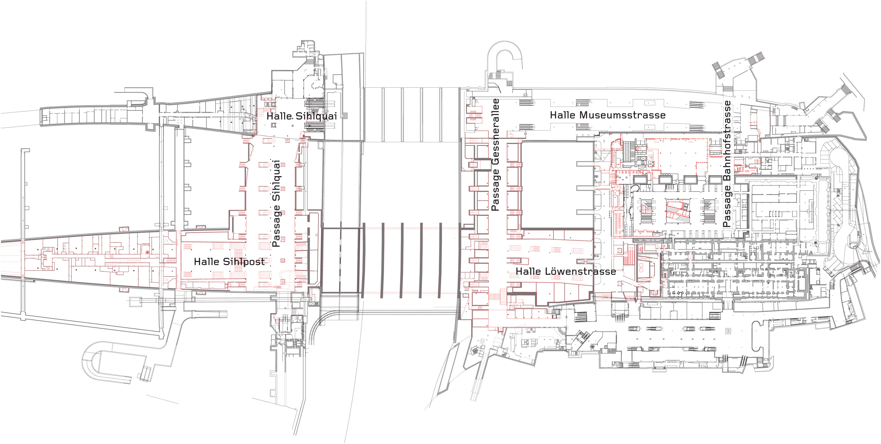 Vue en plan au niveau des quais actuels