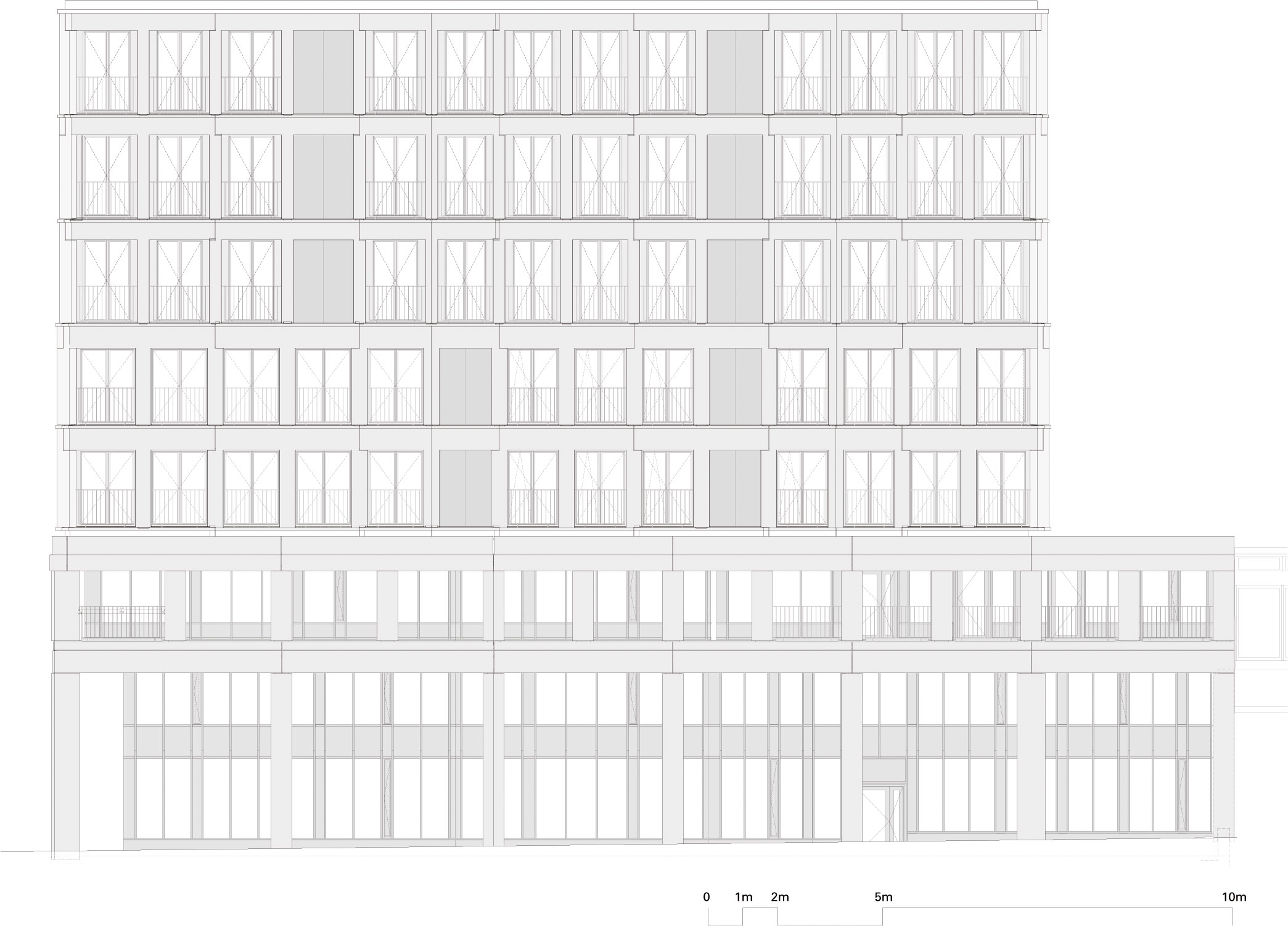 Façades nord, coupe