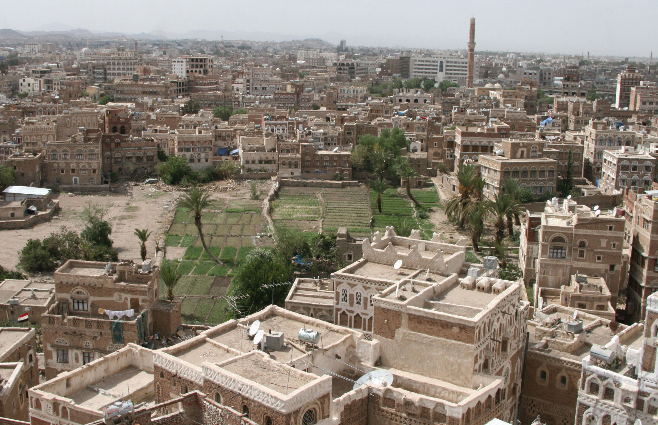 Sanaa, avec ses champs au cœur de la vieille ville