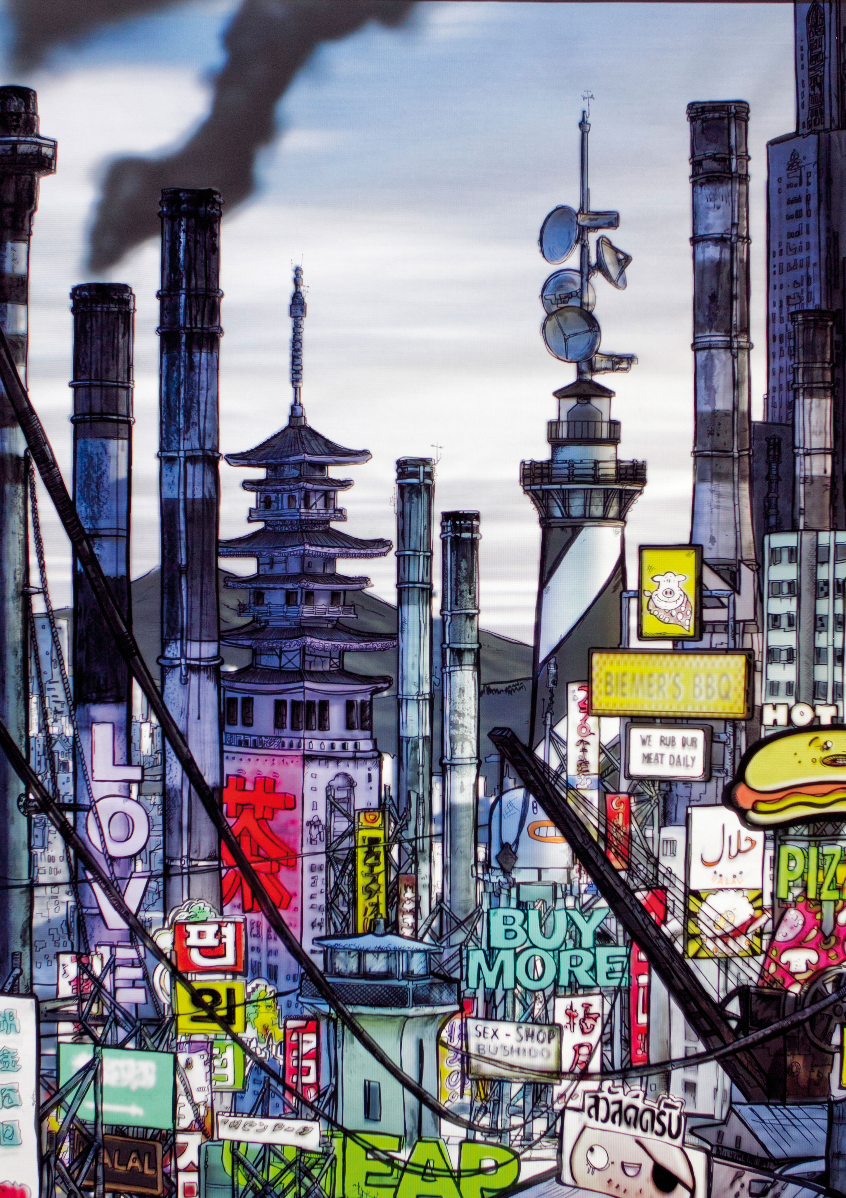 "Cityscape 2095", Legoman, Mandril et Thomas Vaquié