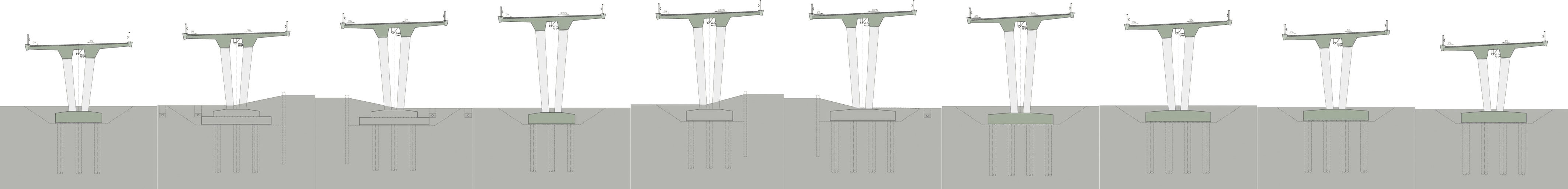 4 Coupes transversales des piles