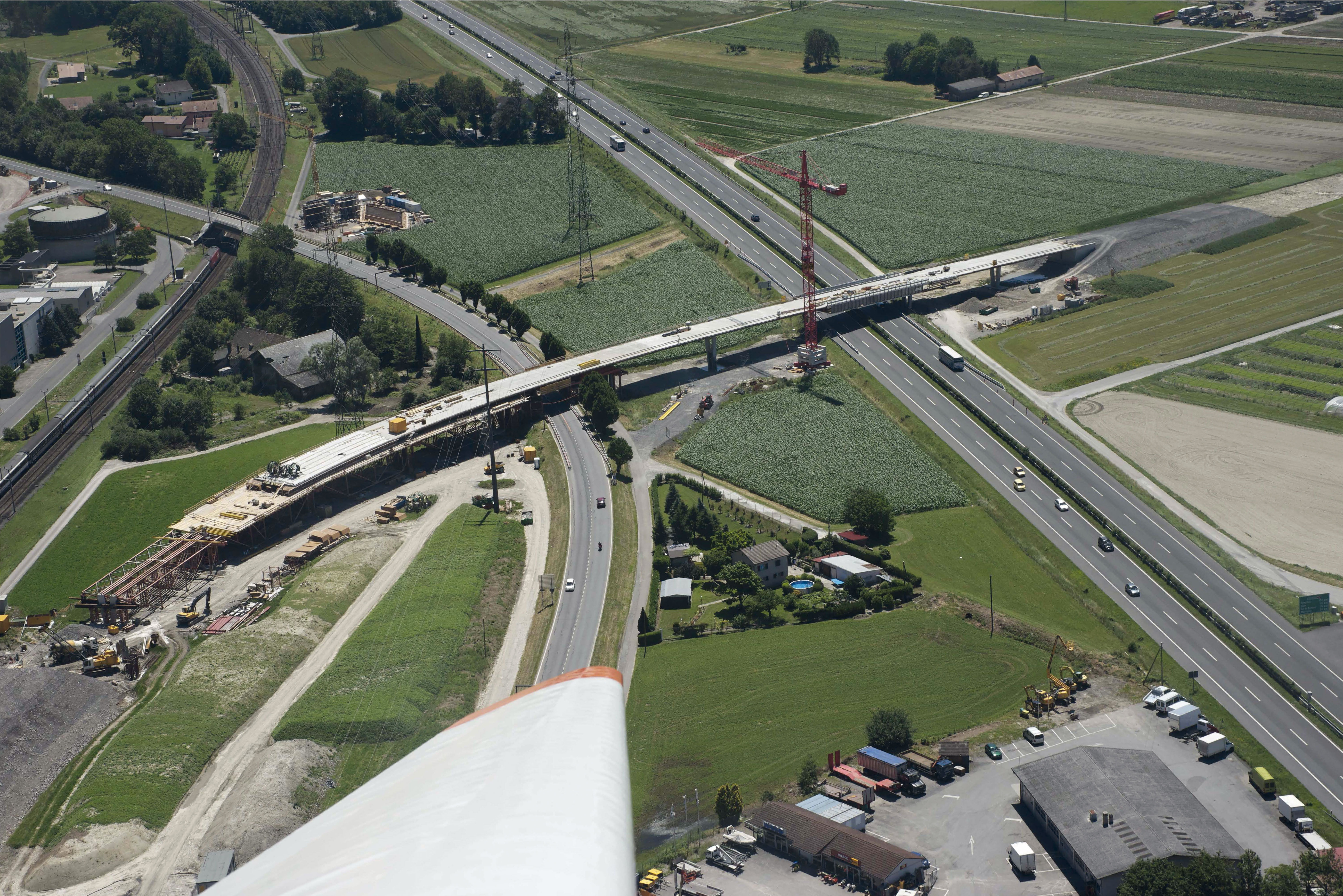 8 Vue aérienne du viaduc en construction