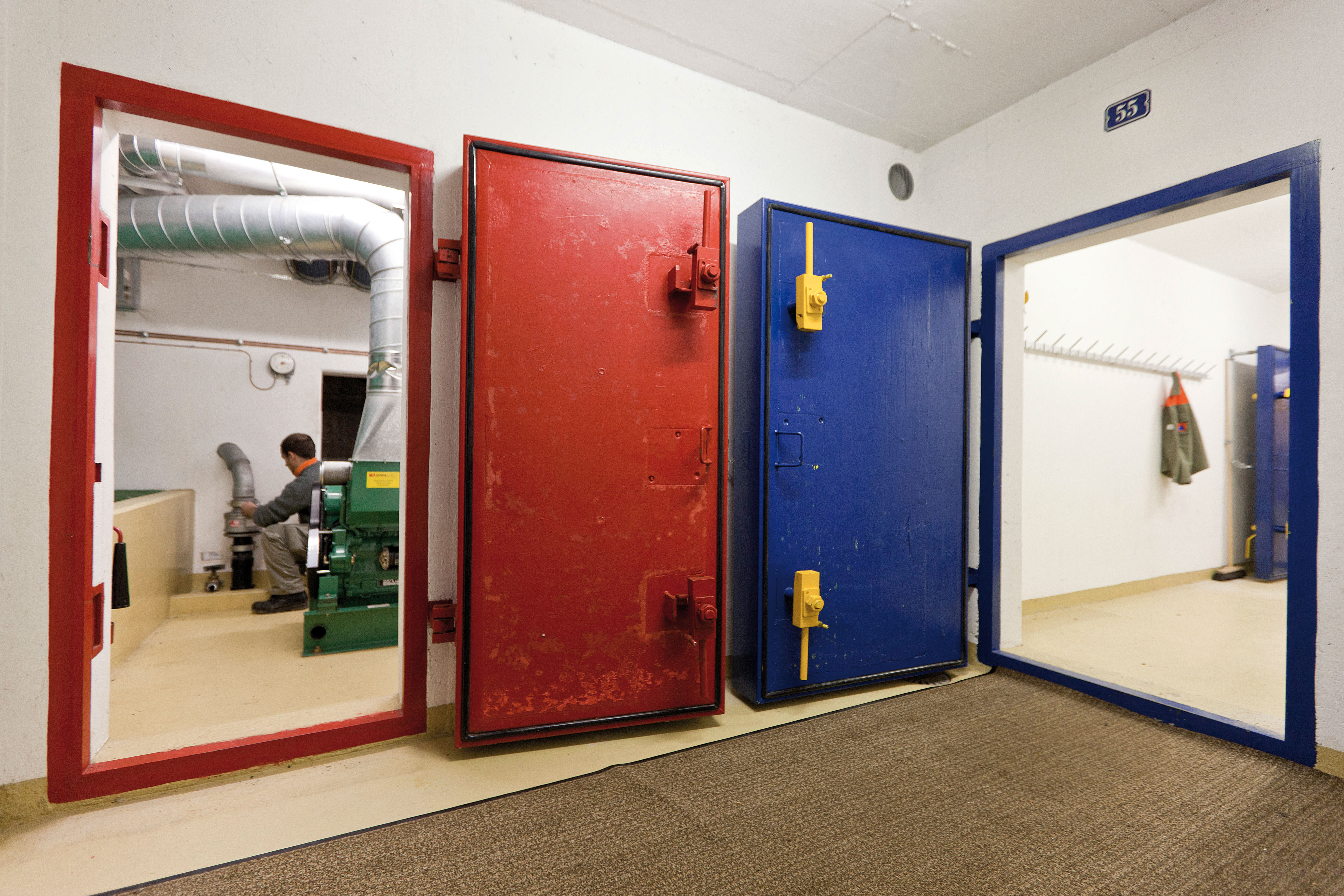 Abri atomique de la protection civile à Zurich