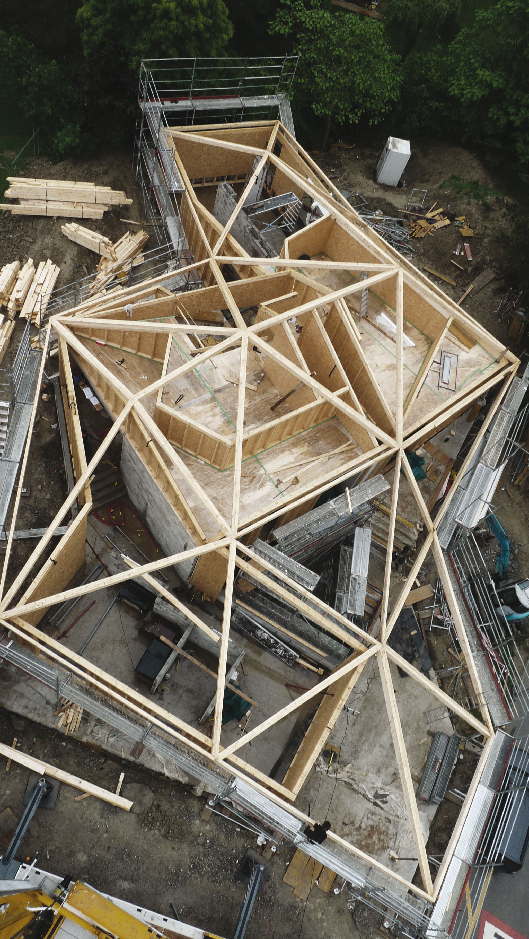 Le travail du charpente de la Villa KS