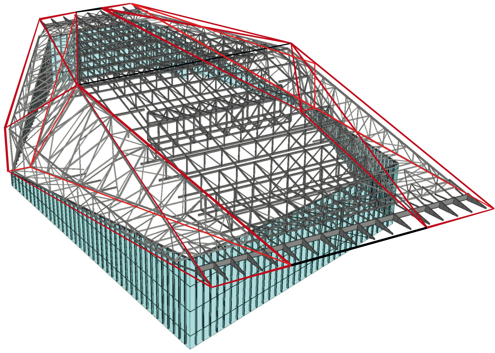 Les poutres treillis et les façades