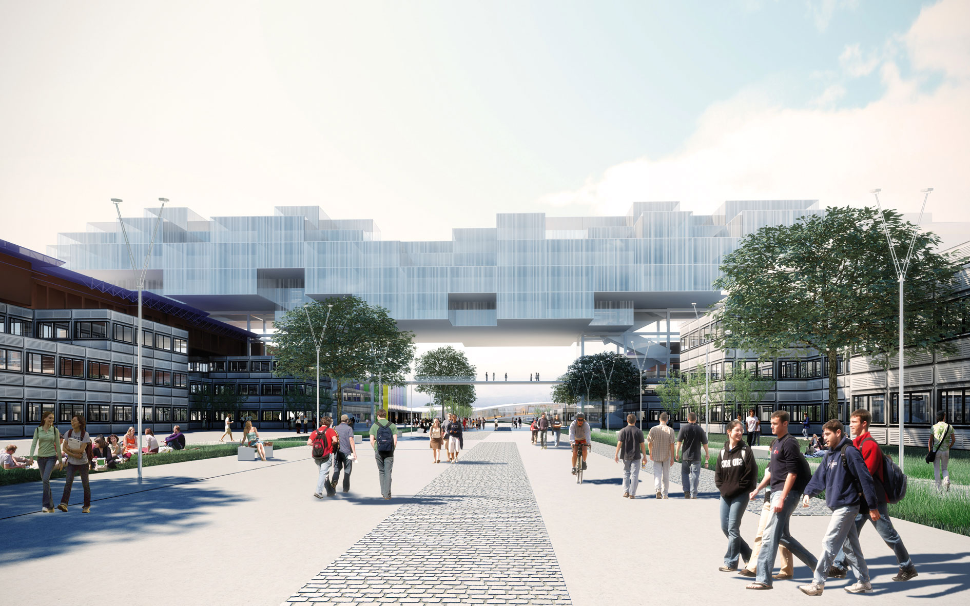 Visualisation de l’avenue Piccard et du Teaching Bridge (DPA/Adagp)