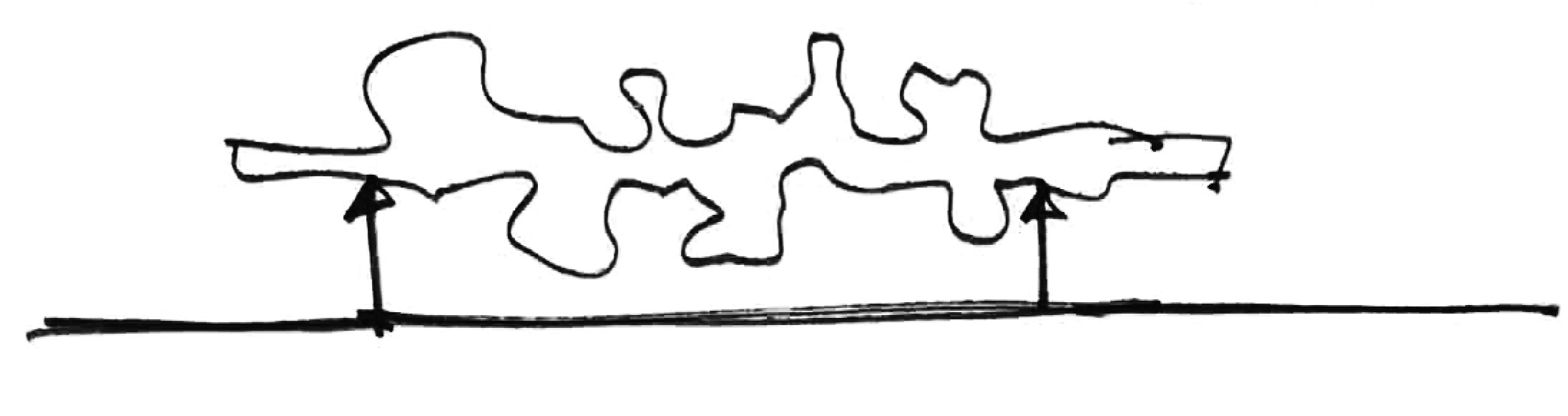 Croquis du Teaching Bridge (Dominique Perrault)