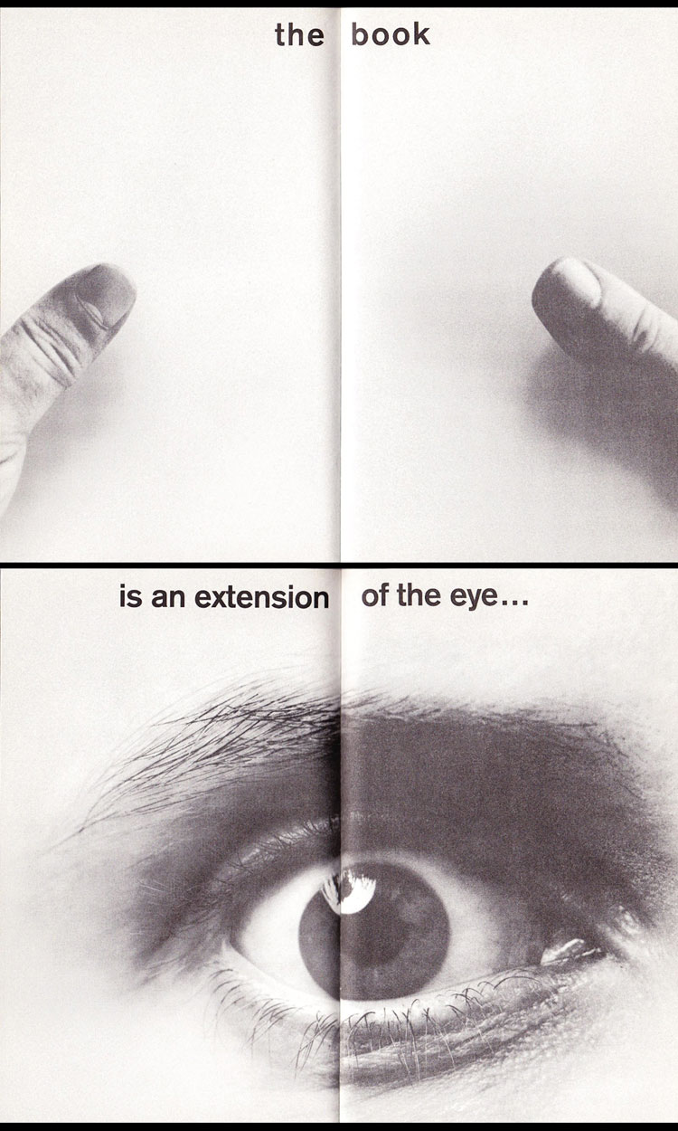 Deux pages successives in Marshall McLuhan, The Medium is the Massage, Gingko Press, 1967 et 2001