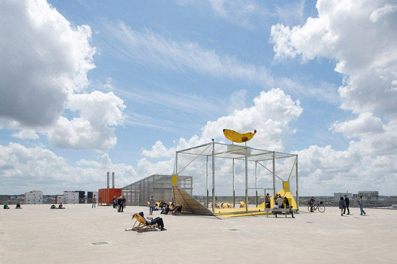 Le terrain de jeu Banaball de Clément Bacle et Ludovic Ducasse, deux architectes diplômés de l’école d’architecture de Nantes, en collaboration avec le sculpteur Luc Barnovsky.