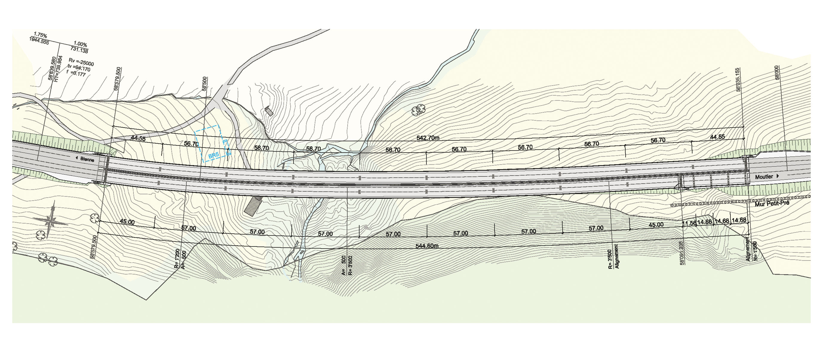 Début de la construction du viaduc amont