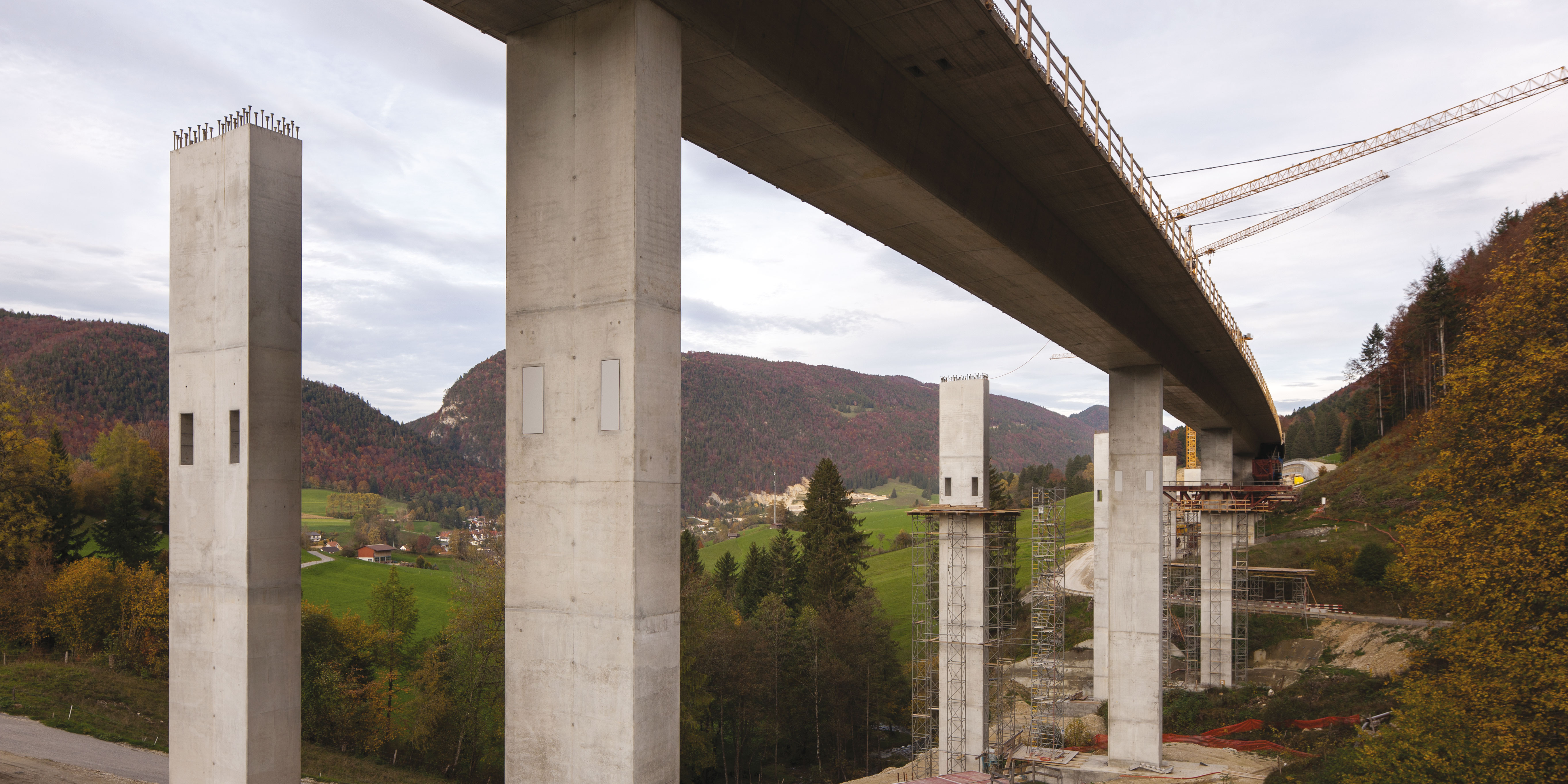 Viaduc amont et piles aval