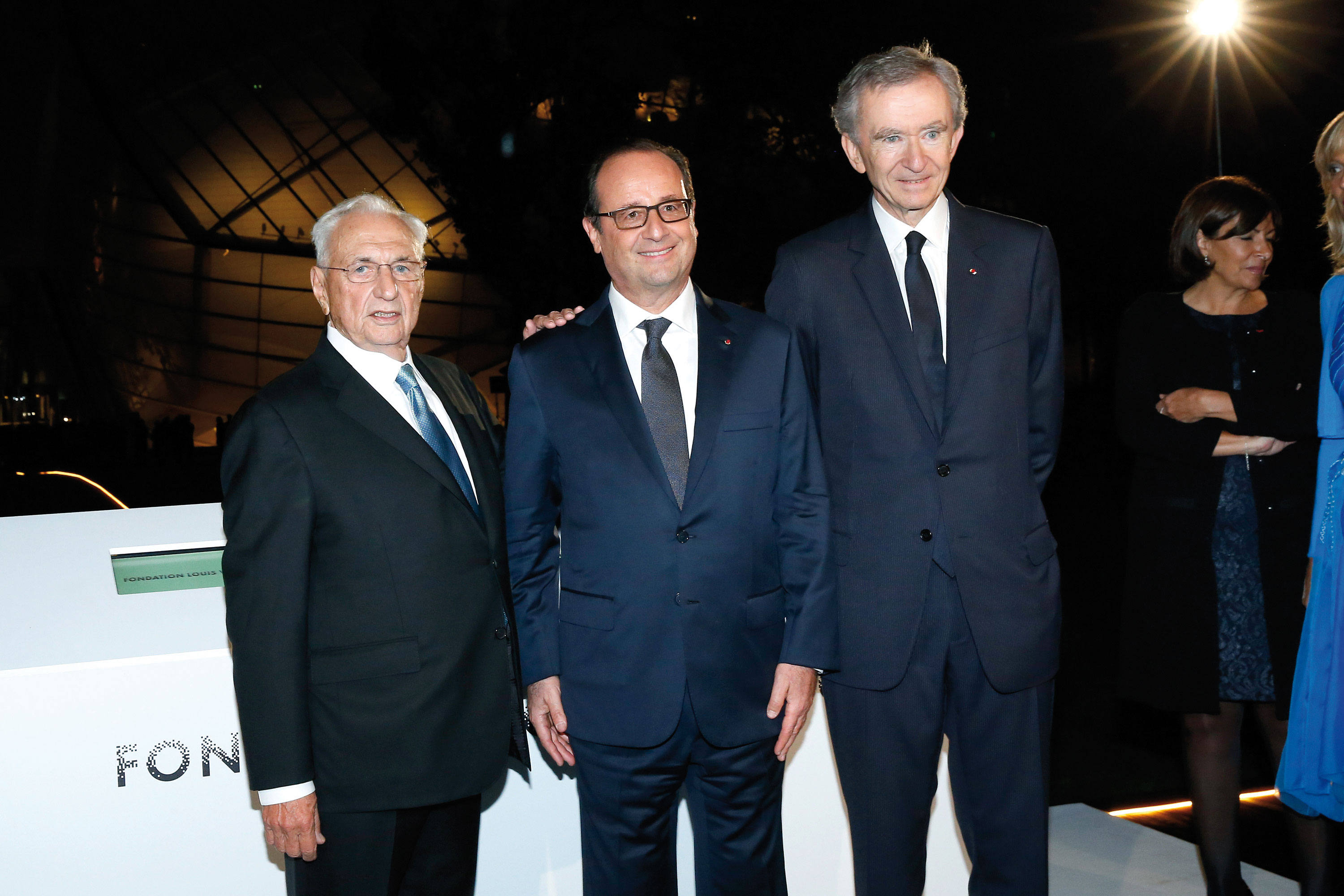 Frank Gehry - François Hollande - Bernard Arnault