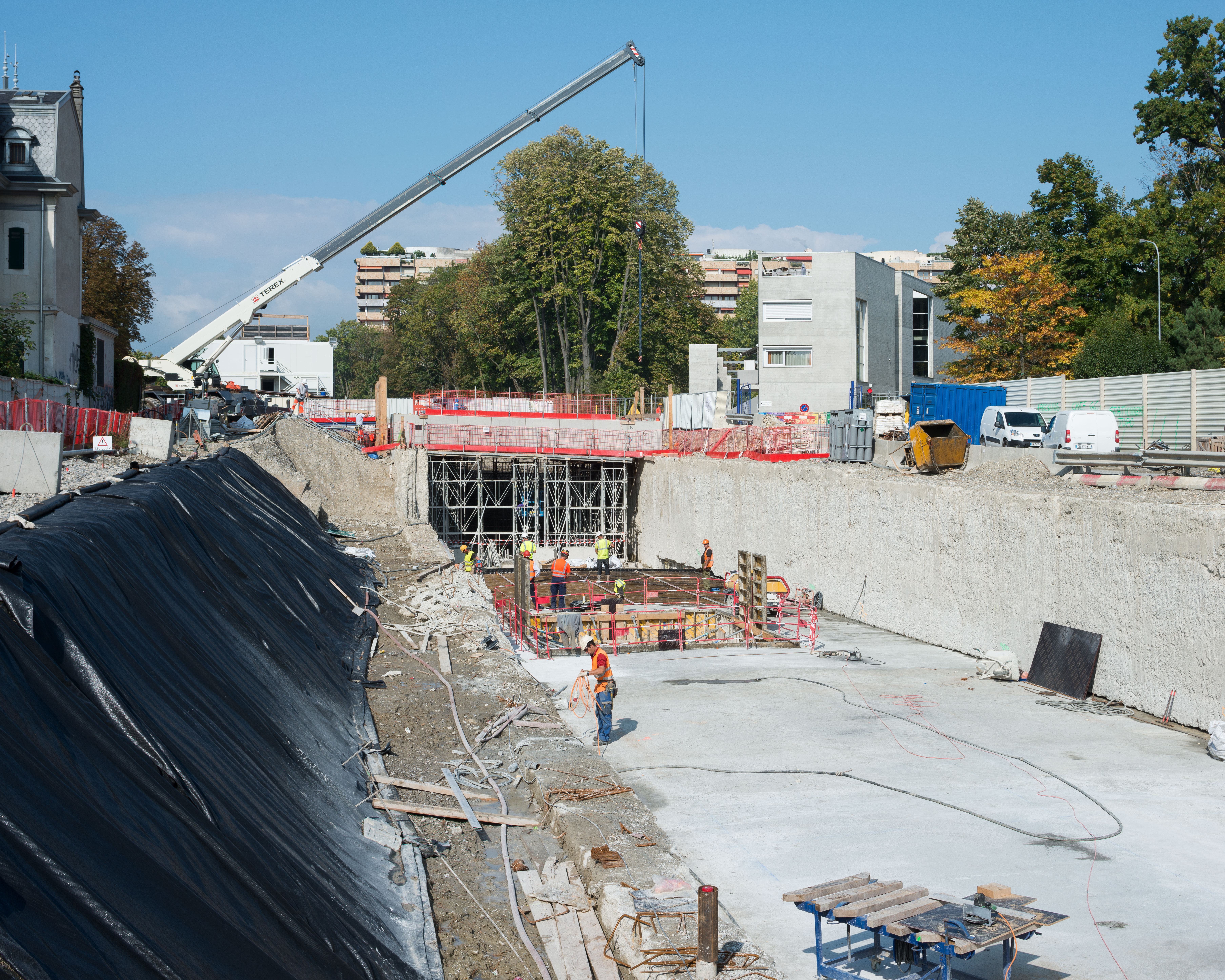Tranchée couverte Frank-Thomas Réalisation du passage inférieur de Grange-Canal