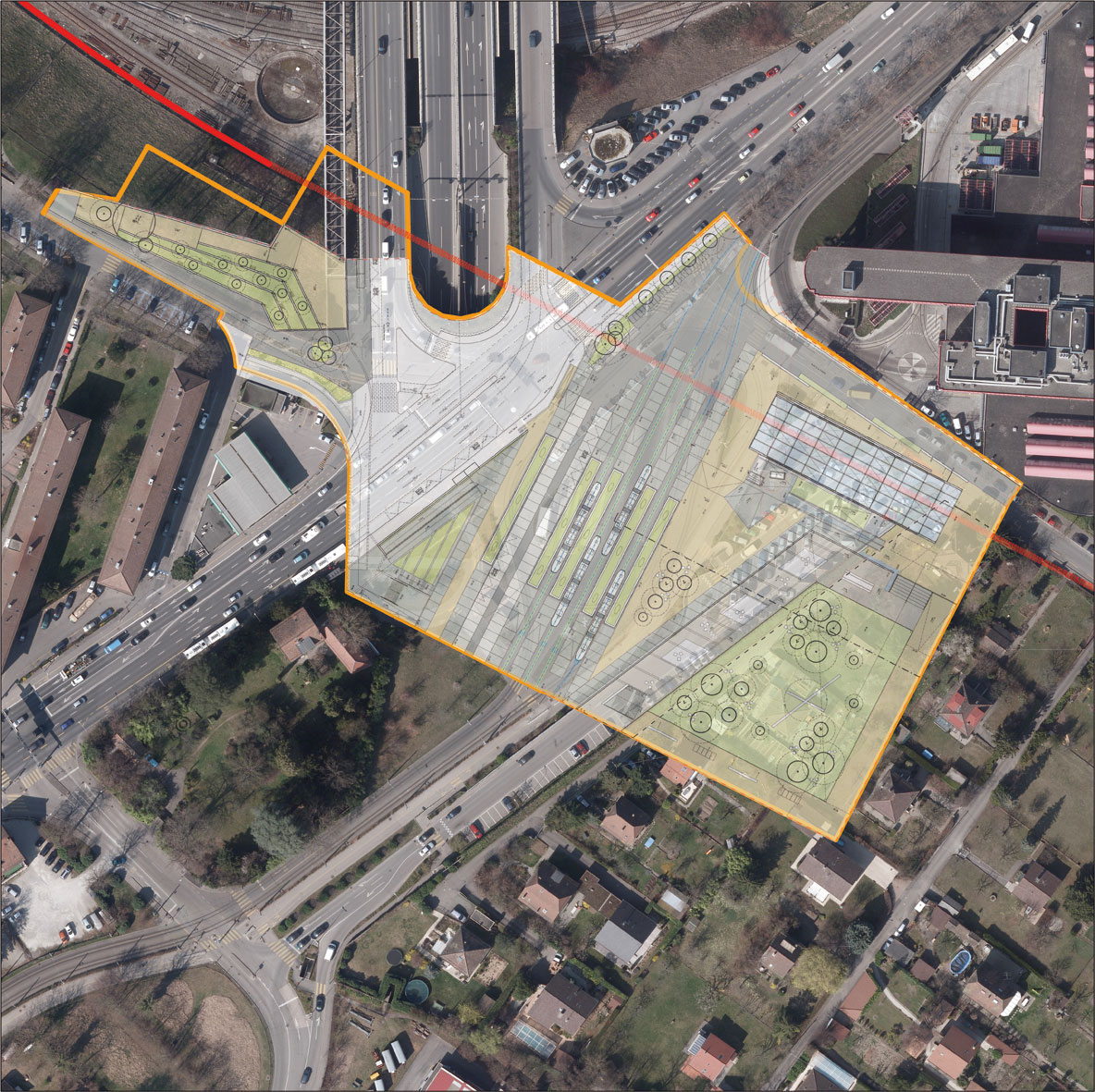 Orthophoto du projet Carouge-Bachet