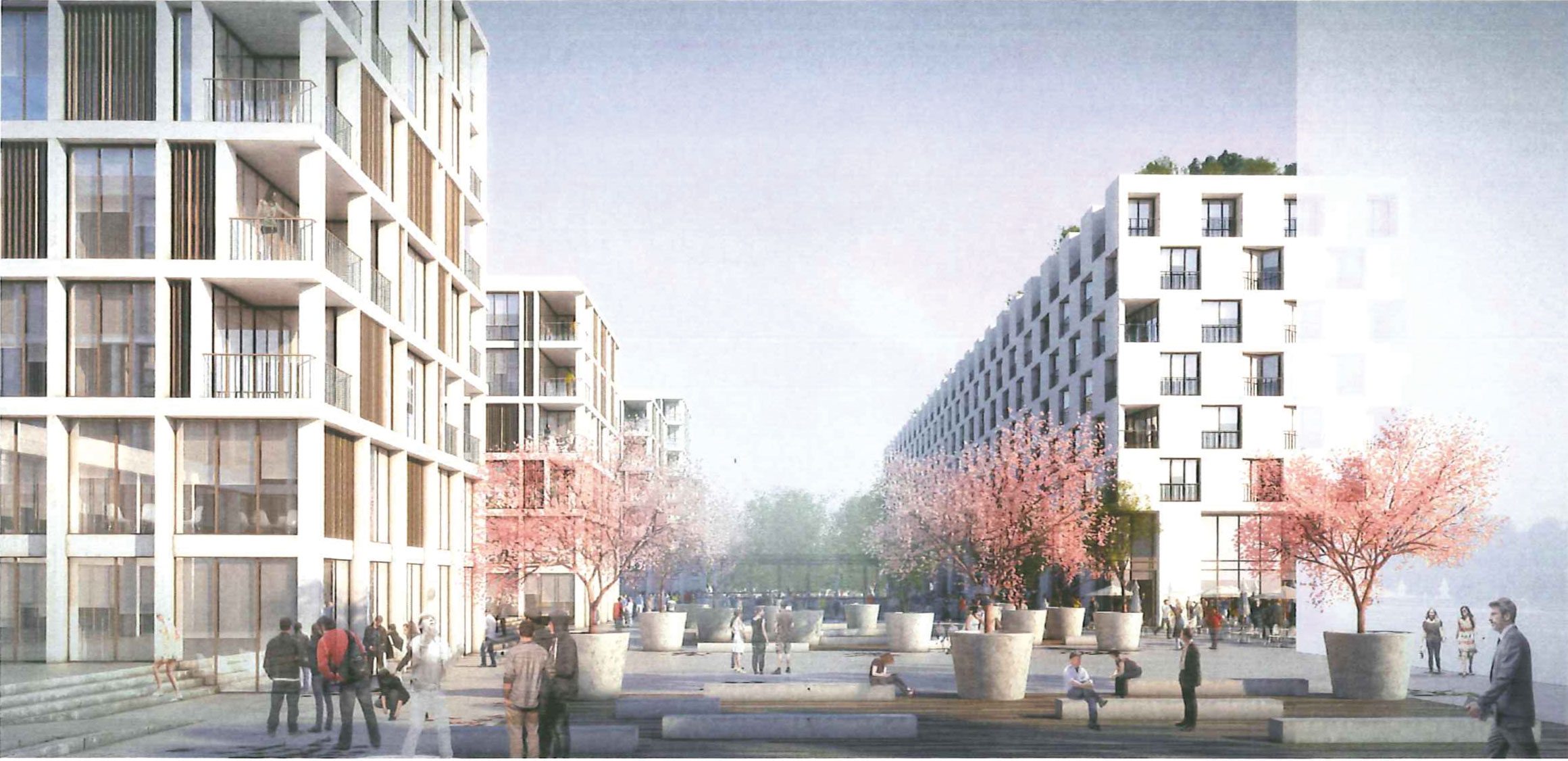 Visualisation du projet pour les lots B, B/C, C et F de B+W architecture et Tekhne