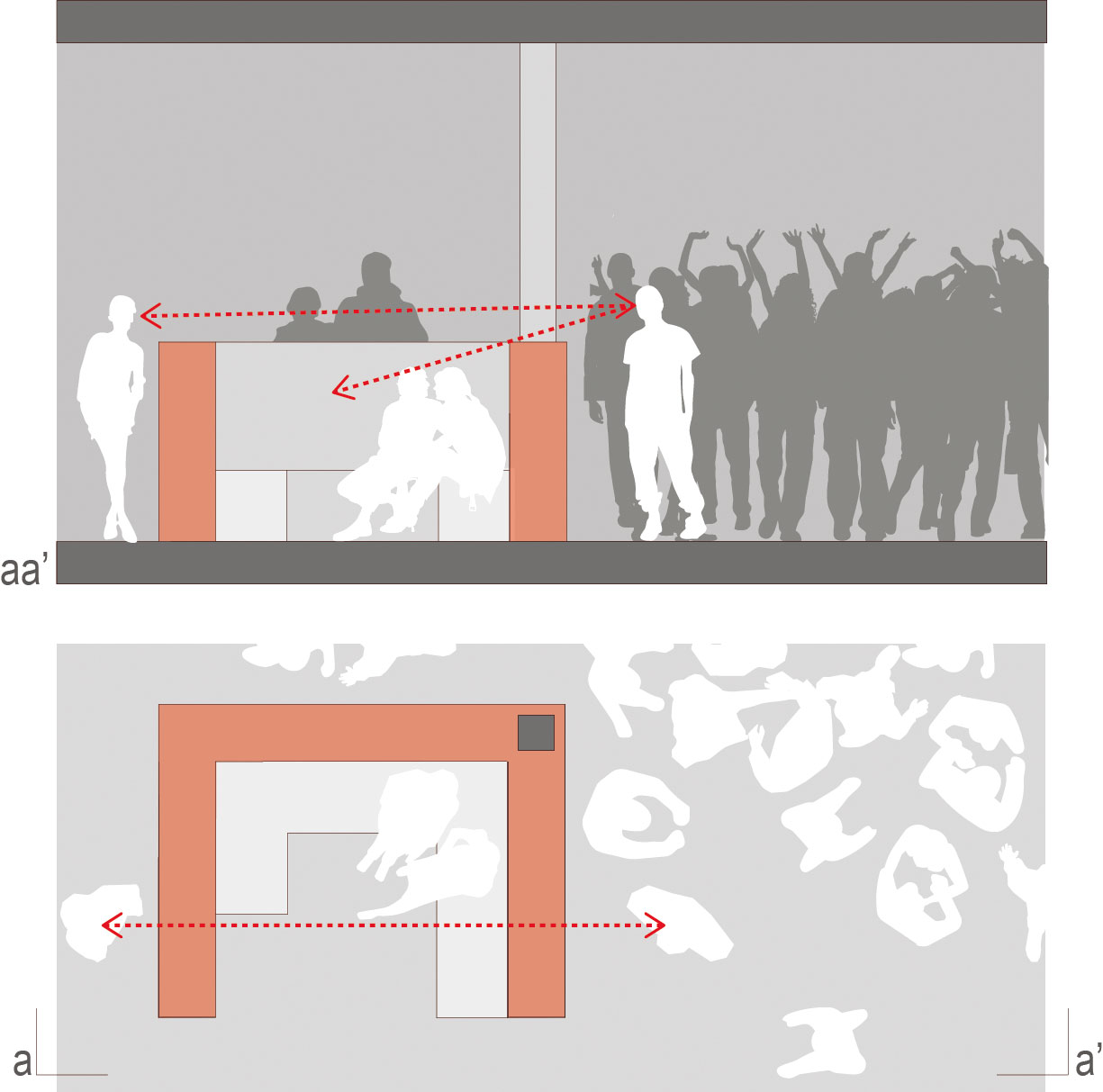 Ouverture / fermeture, croquis réalisé par Ana Povoas, 2013.