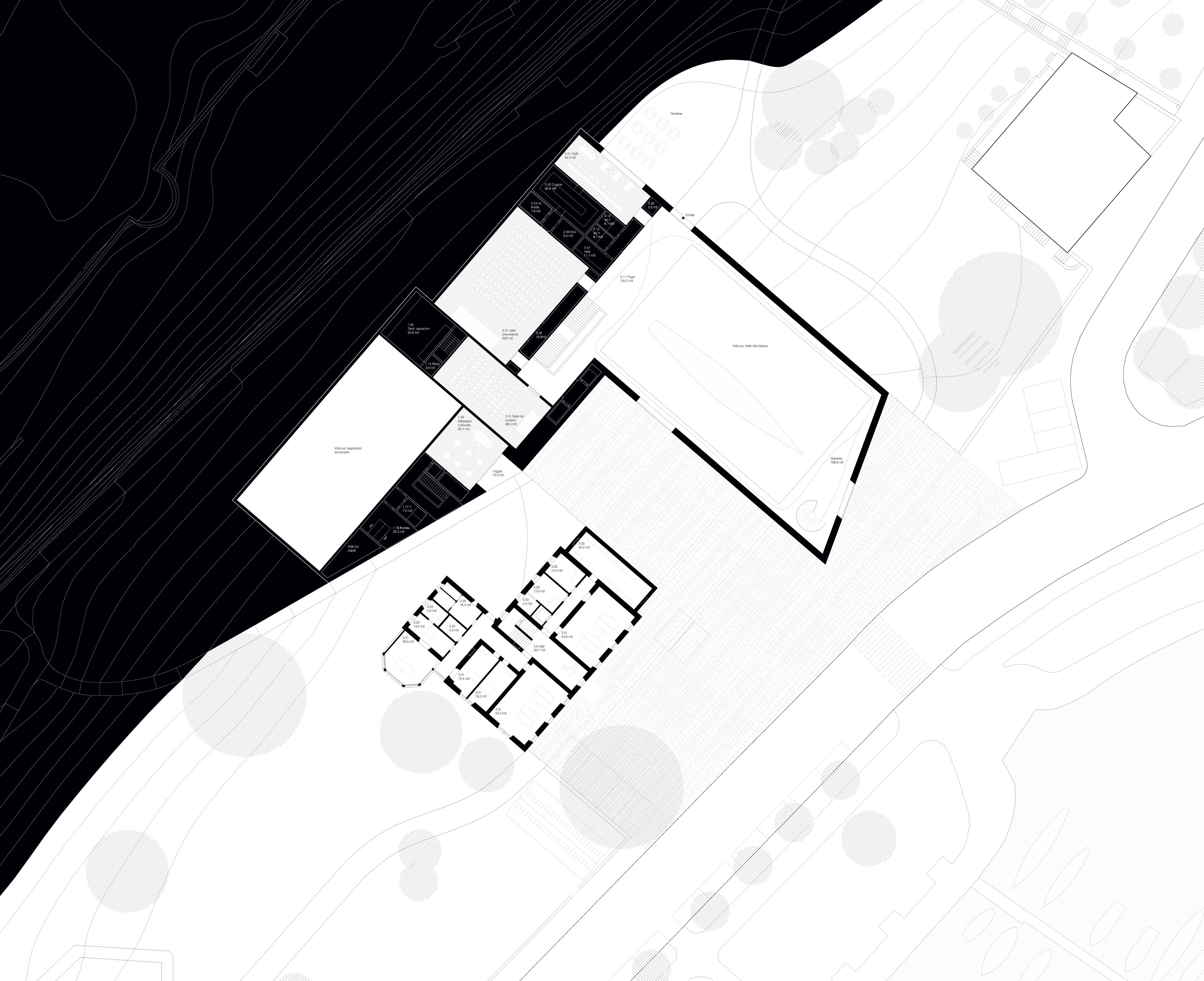 NOVIODUNUM, plan du 1er étage (FHV Fruehauf, Henry &amp; Viladoms)