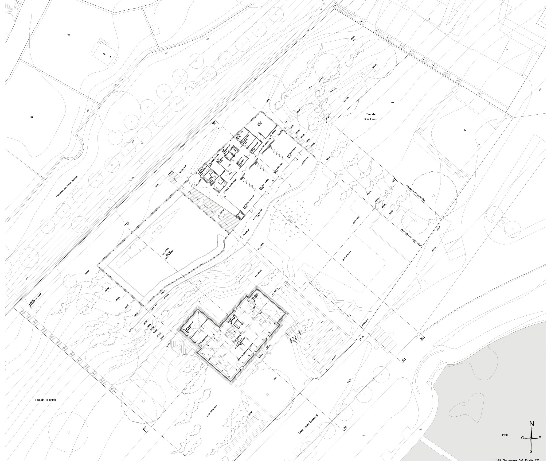 COMPRENDRE, plan du R+2 (Agence Rudi Ricciotti)