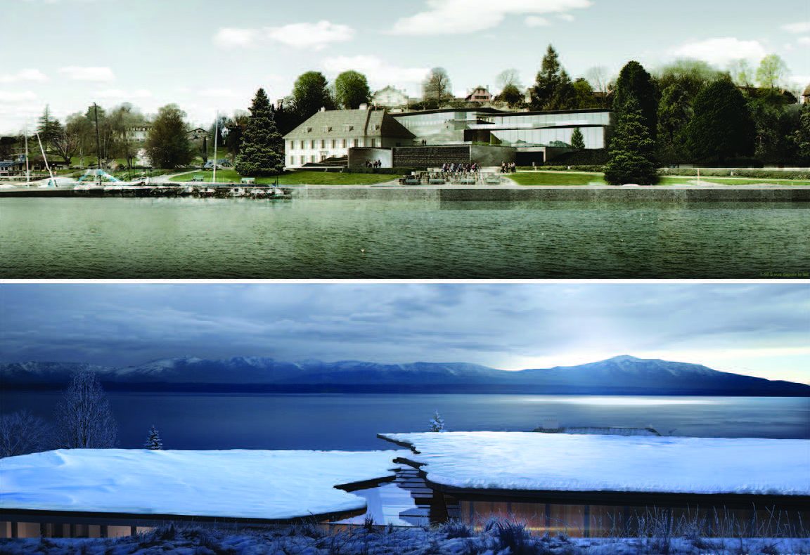 2e prix et 2e rang, COMPRENDRE, visualisation depuis le lac et du toit (Agence Rudi Ricciotti)