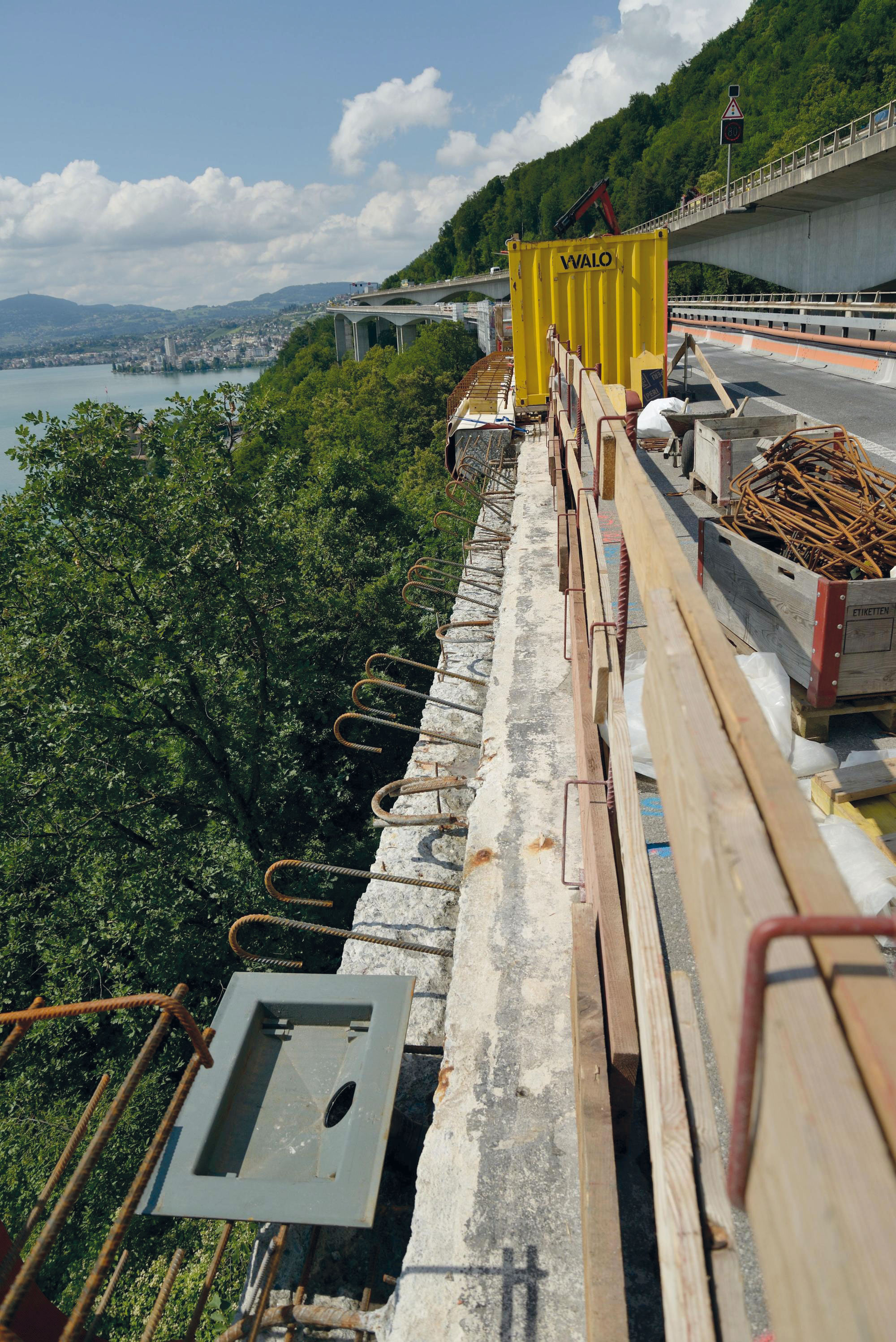 Remplacement des bordures du pont lac, côté extérieur