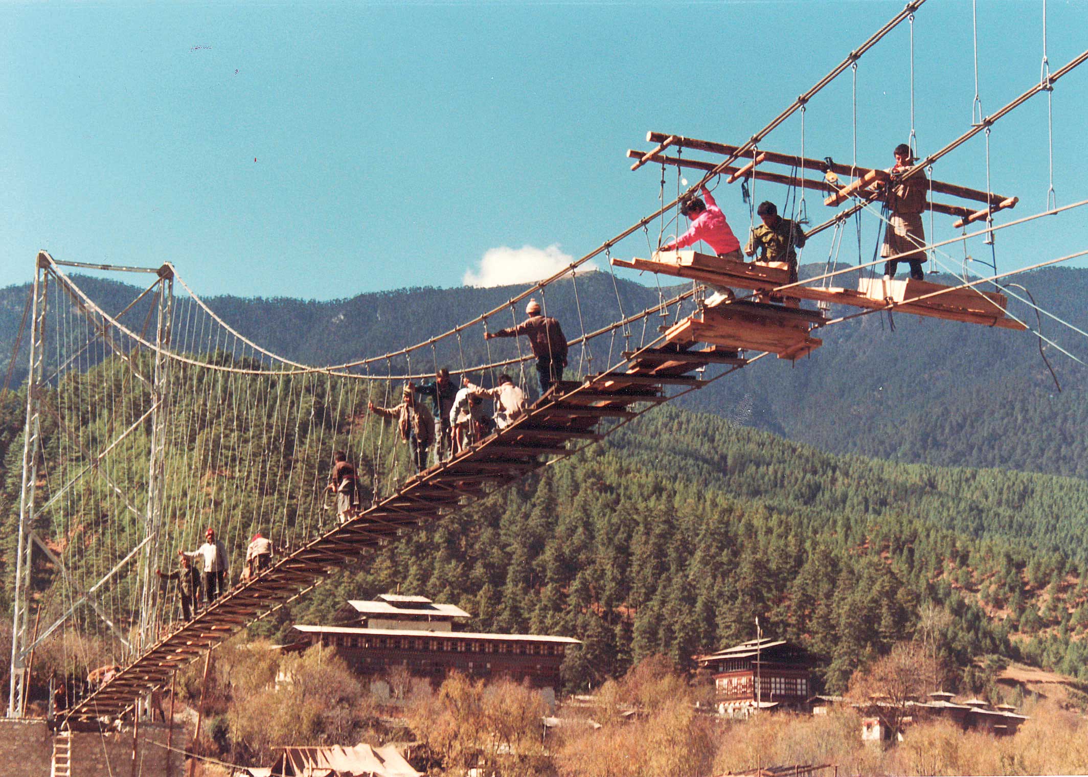Construction d’une passerelle au Bhoutan