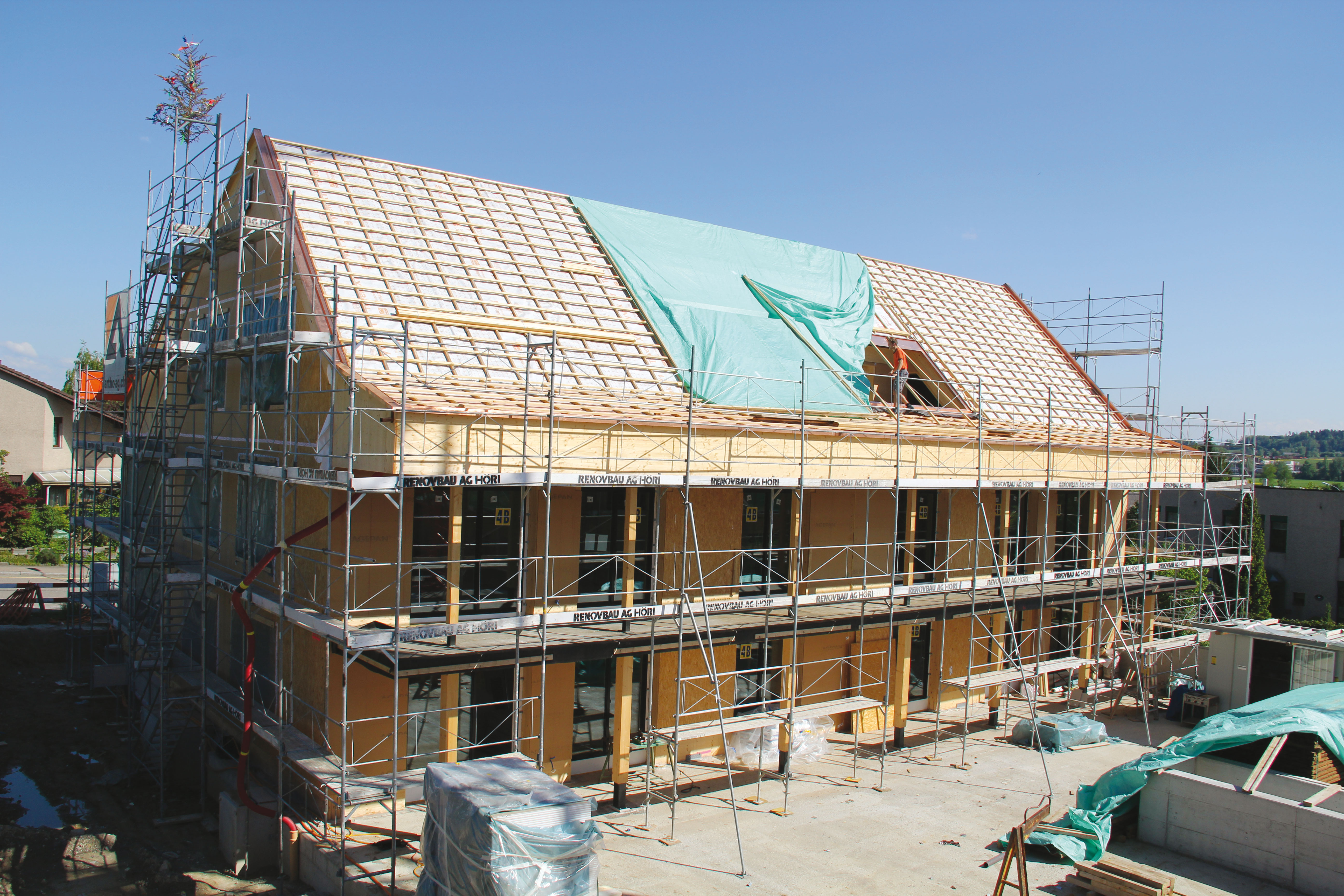 Le bâtiment lors des essais