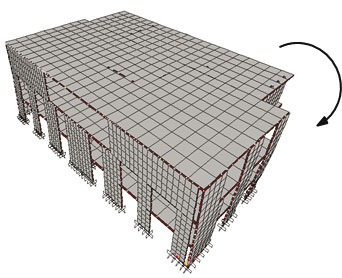 Modes de vibration selon modèle 3D éléments finis