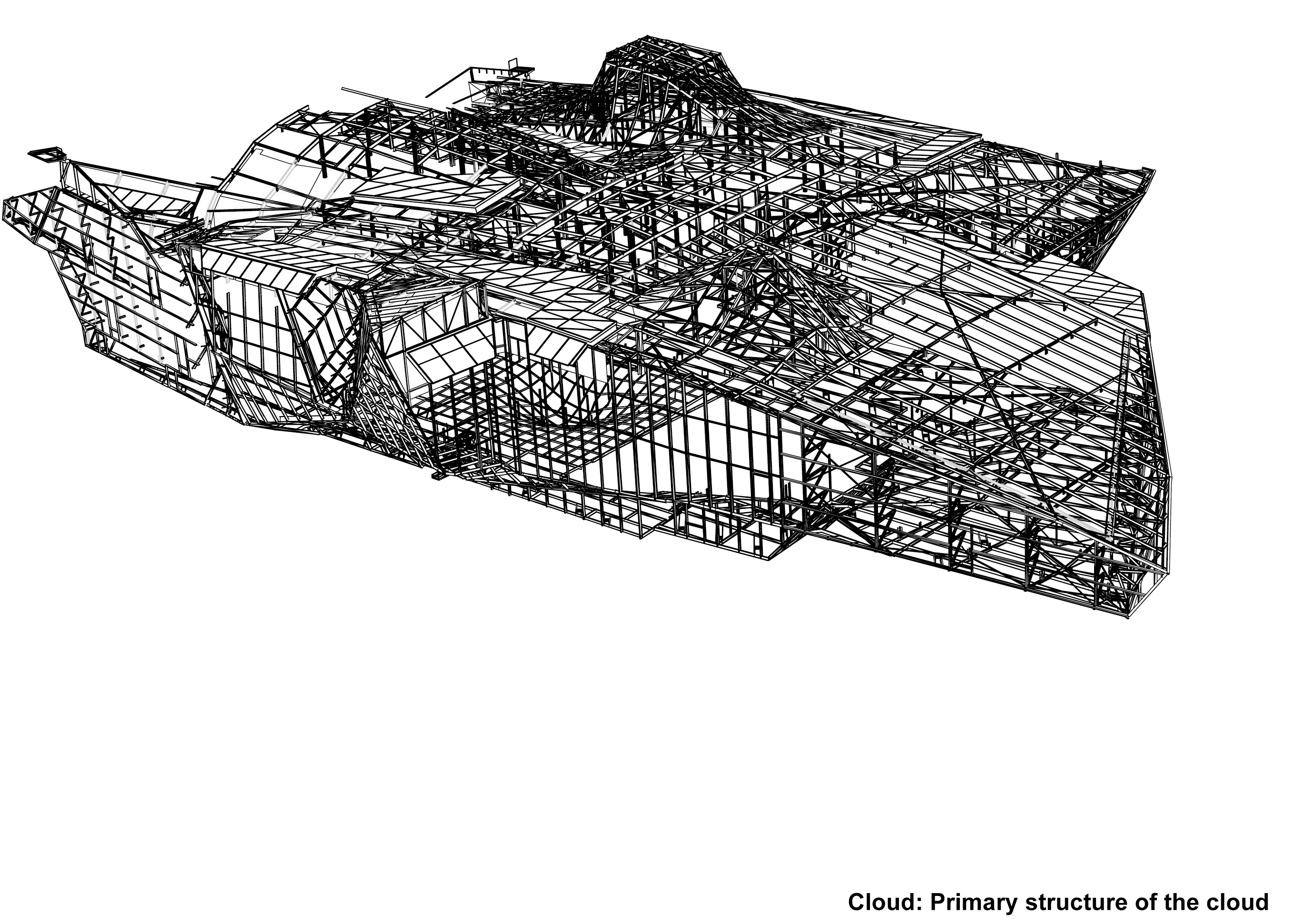 La structure primaire de la charpente métallique (Document Coop ­­Himmelb(l)au)