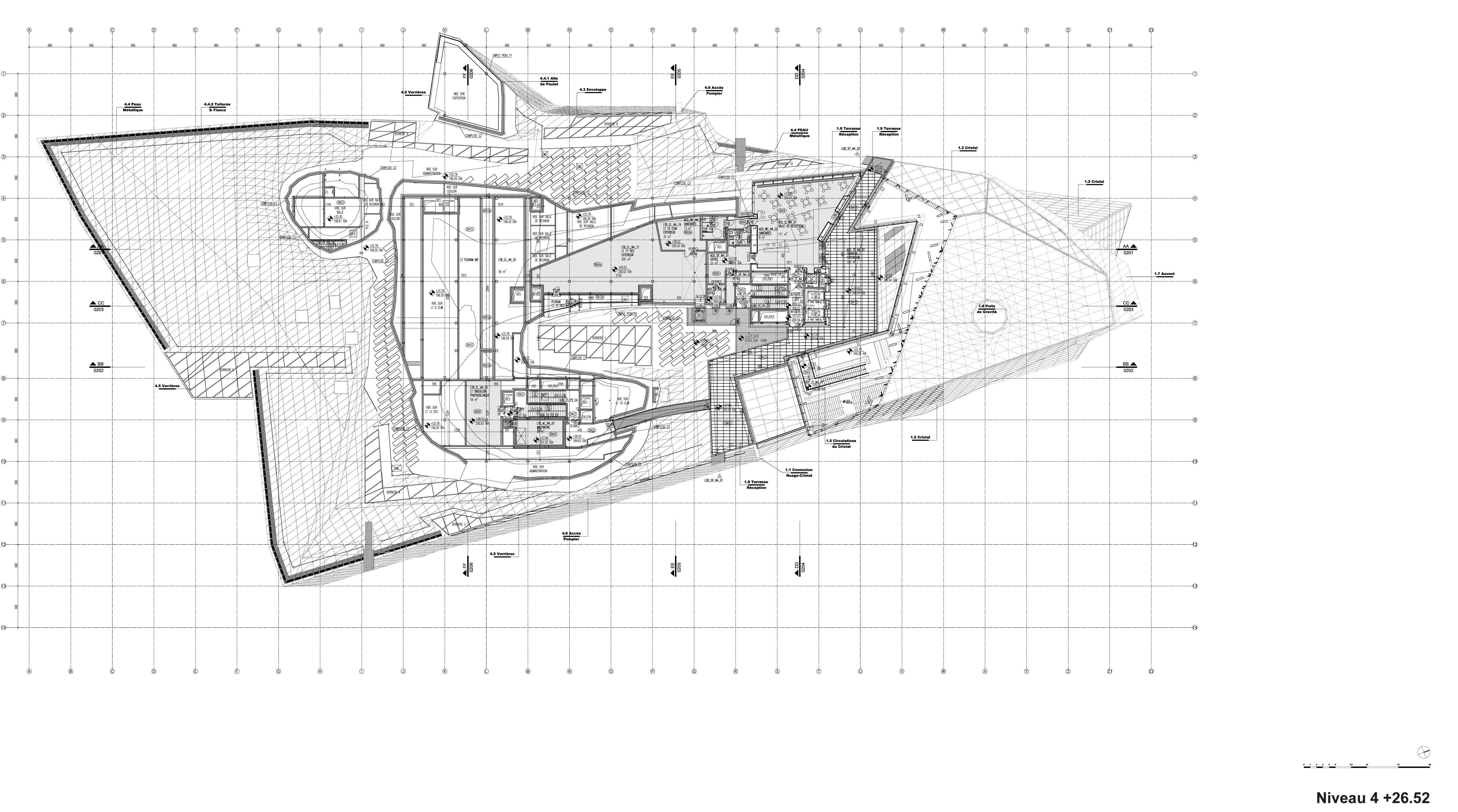 Plan du niveau 4 (Document Coop ­­Himmelb(l)au)