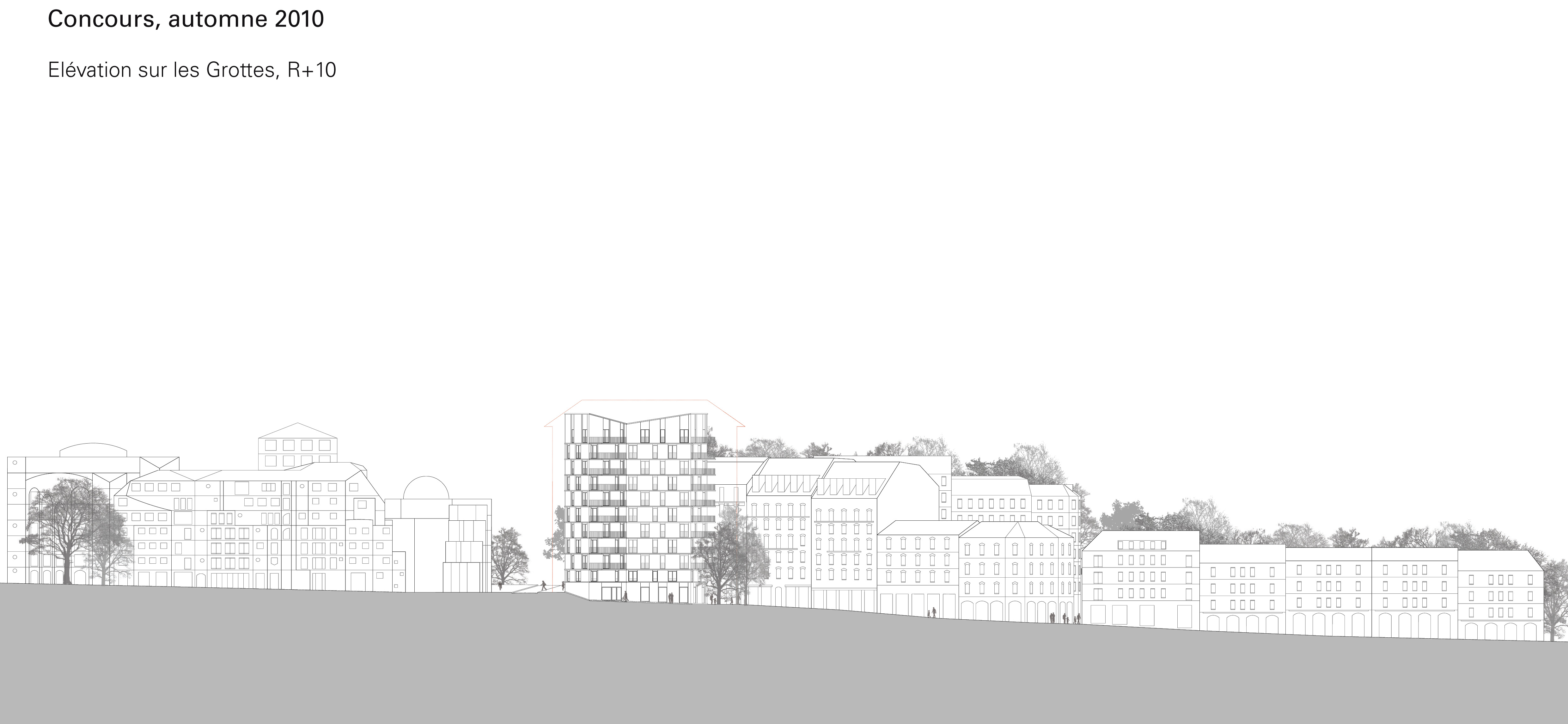 Elévation projet initial, R+10