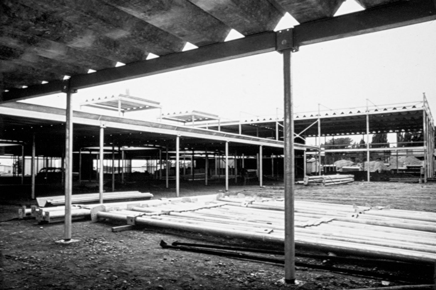 Montage du pavillon Expo 64, Lausanne