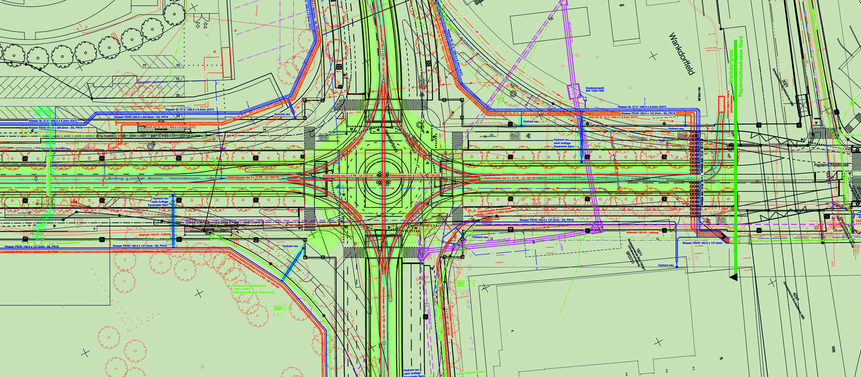 Zahlreiche Werkleitungen im Bereich des Wankdorfplatzes