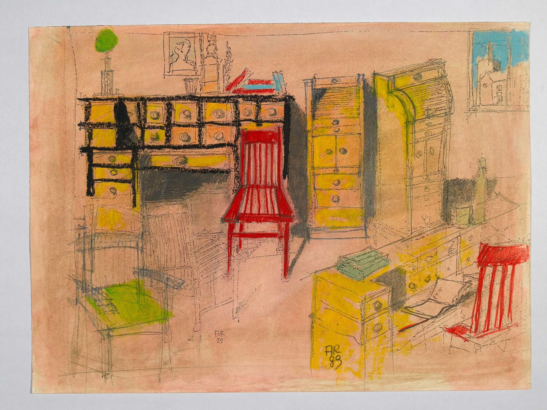 Aldo Rossi, Senza titolo, 1989. Collezione privata.