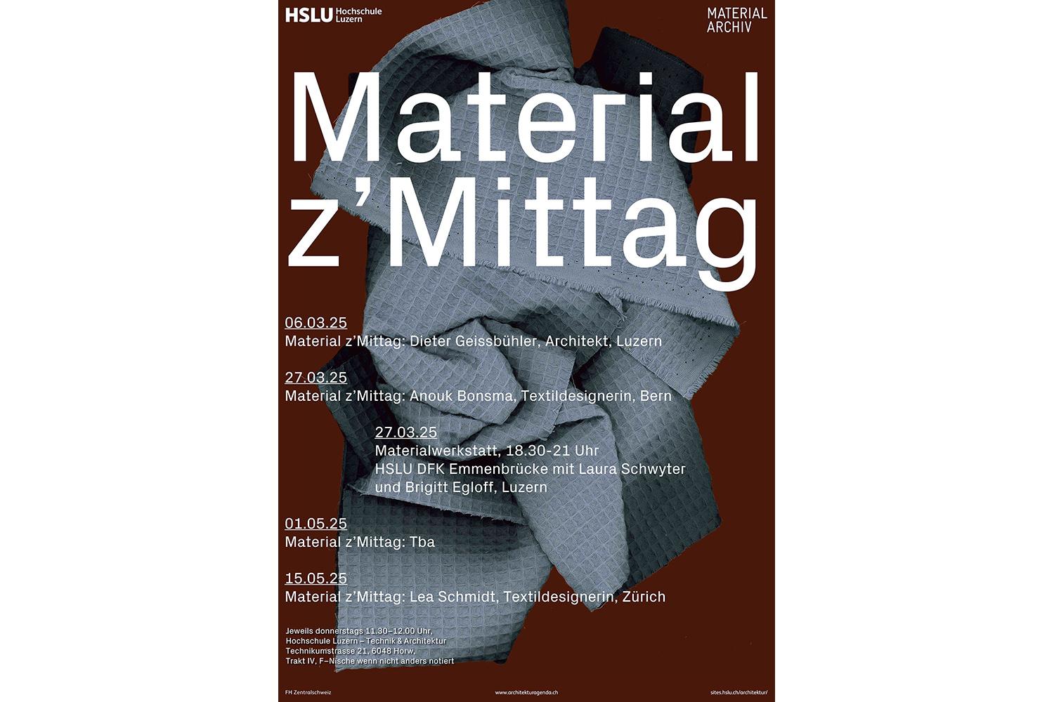 Material z'Mittag | Textiles Bauen, Frühjahrssemester 2025