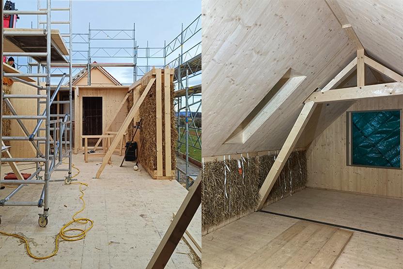 Deux maisons en paille, Chapelle, Surpierre, 10 mai 2025