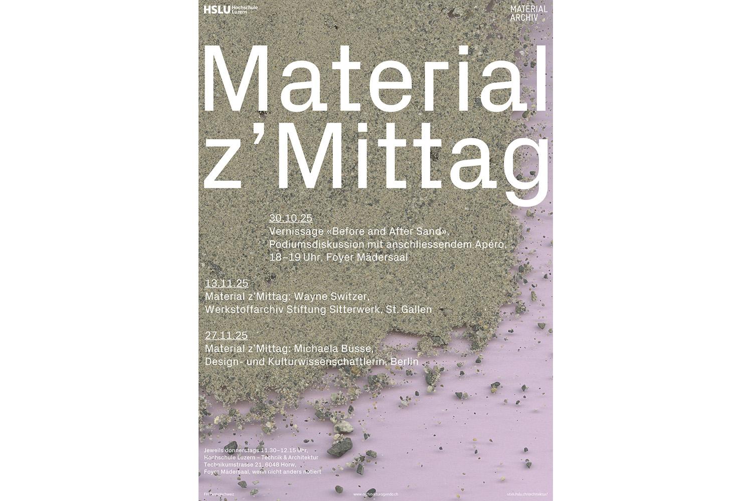 Material z’Mittag, Before and After Sans, Oktober + November 2025