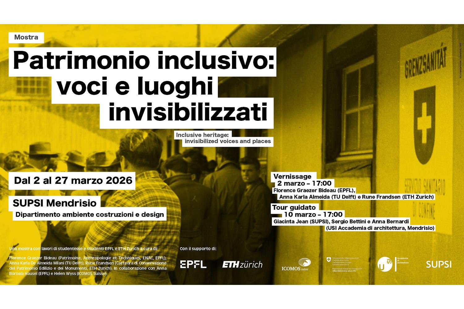 Patrimonio inclusivo: voci e luoghi invisibilizzati, Mendrisio, dal 02 al 27 marzo 2026