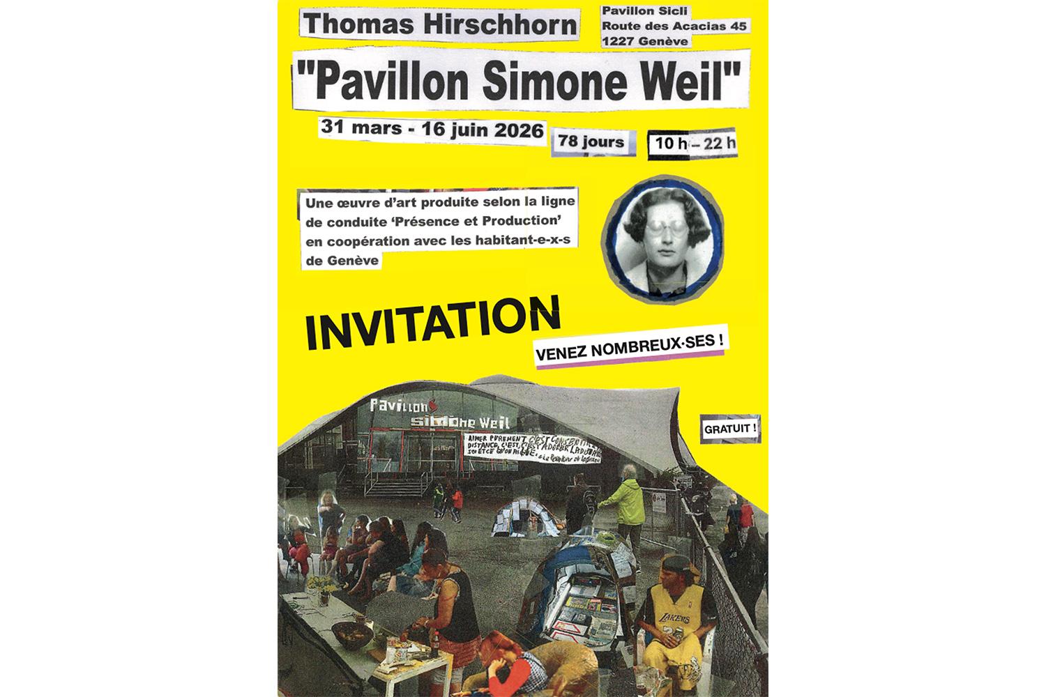 Thomas Hirschhorn | Pavillon Simone Weil, Genève, du 31 mars au 16 juin 2026