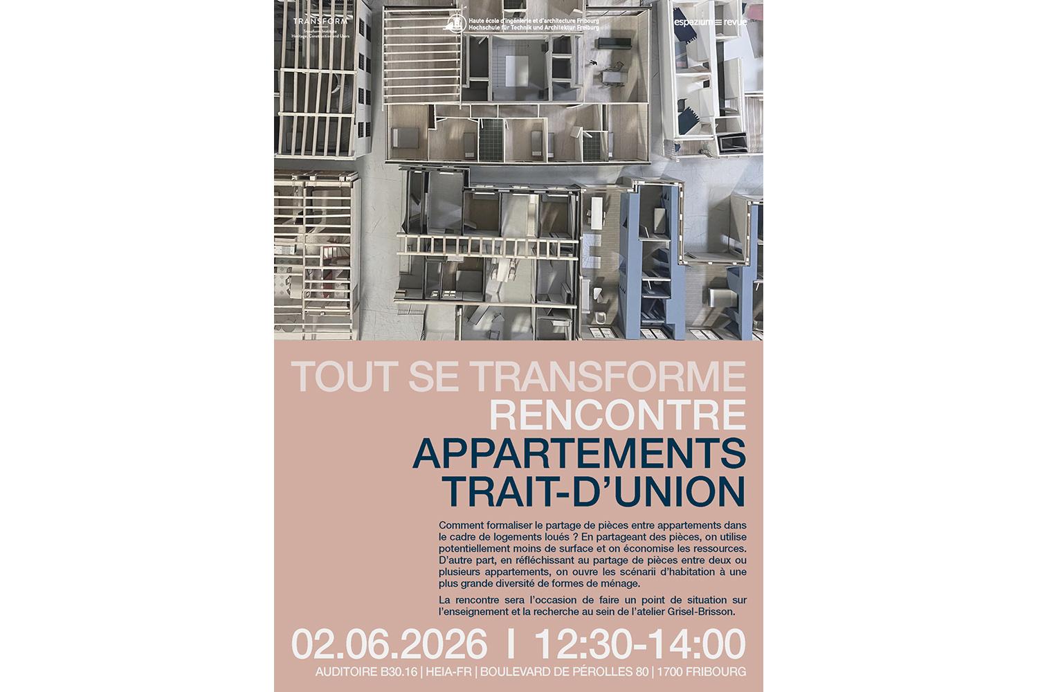 Tout se transforme | Rencontre : appartements trait-d'union, Fribourg, 2 juin 2026