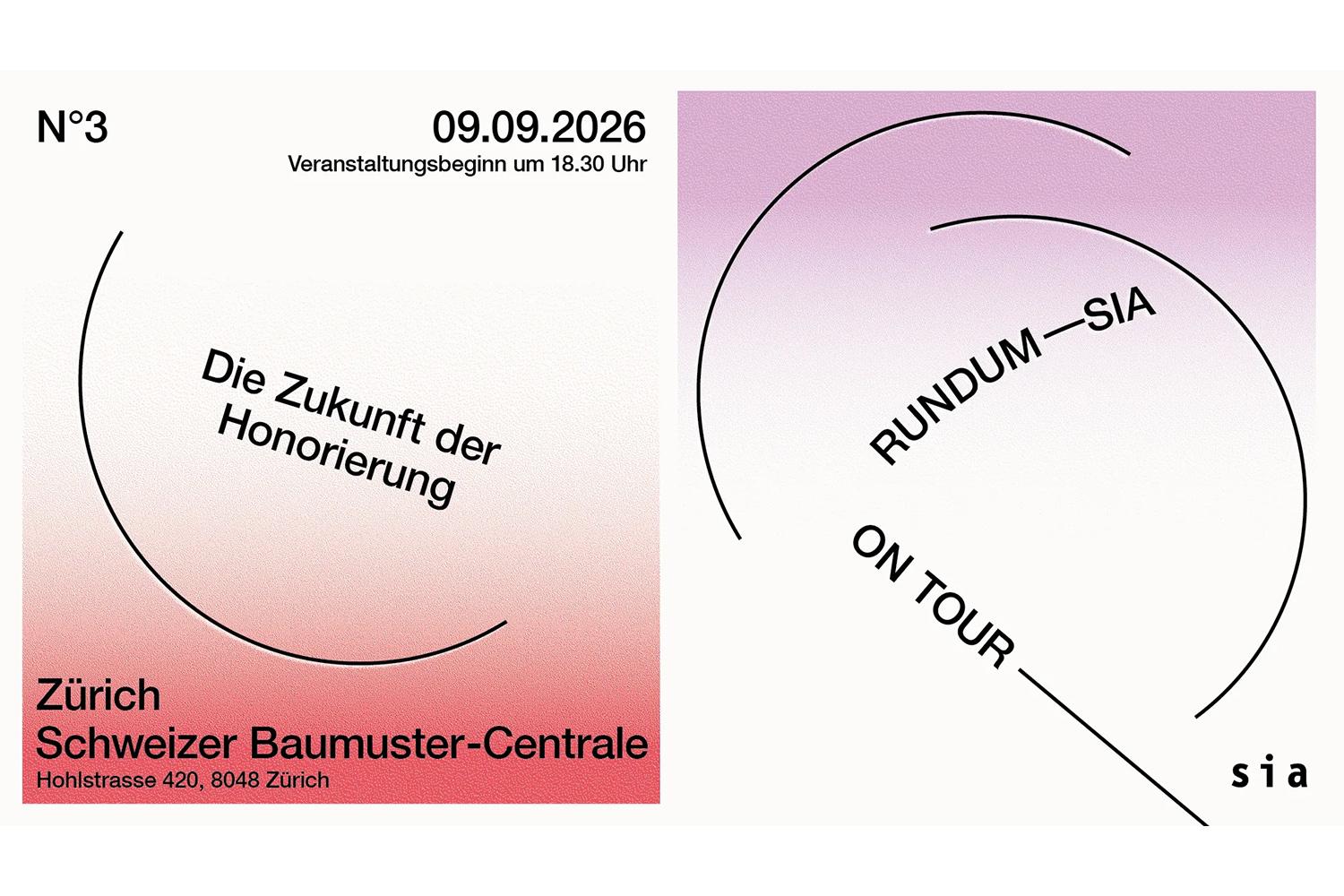 Rundum—SIA on tour N°3 September 2026 | Die Zukunft der Honorierung, Zürich, 9. September 2026