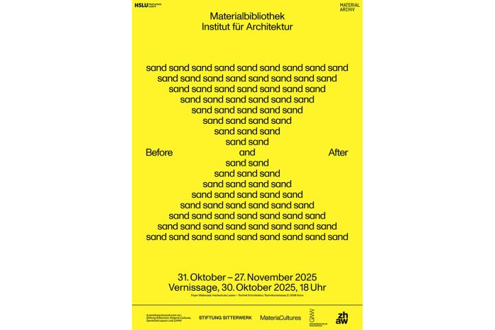 Before and After Sand, Horw, 31. Oktober bis 27. November 2025